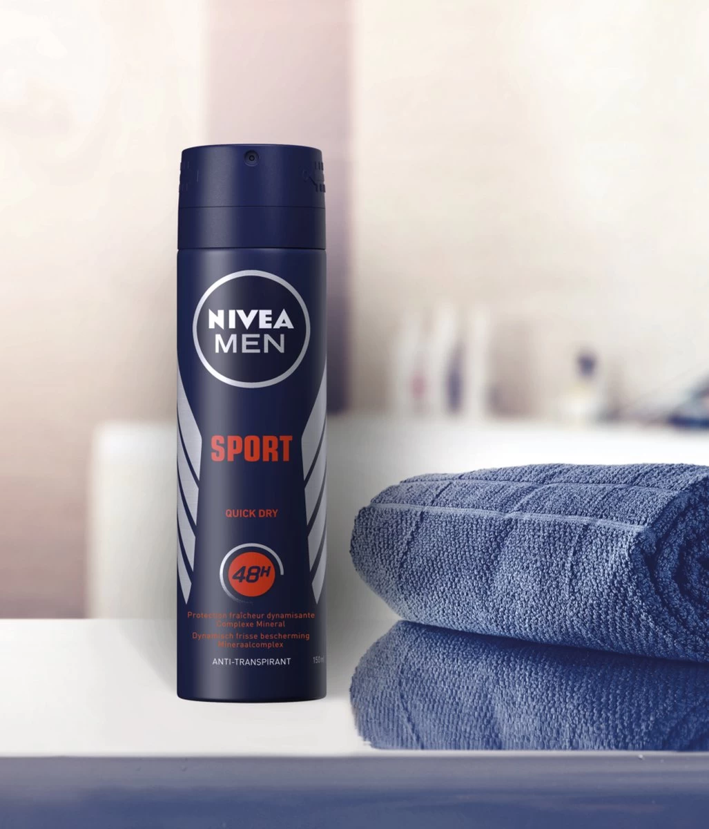 NIVEA MEN Sport - 6 X 150 Ml - Voordeelverpakking - Deodorant Spray - Afbeelding 2
