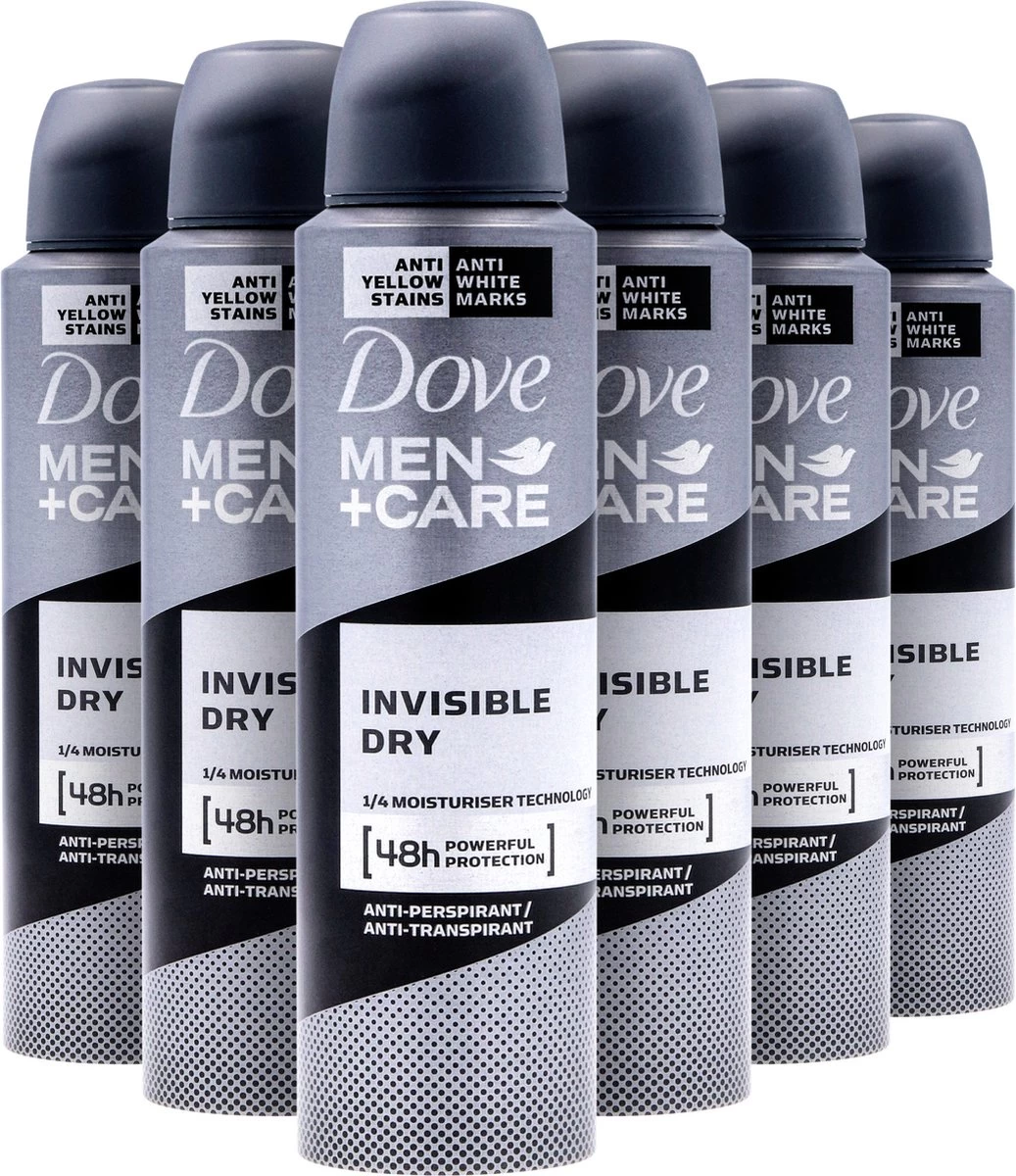 Dove Men+Care Invisible Dry Anti-transpirant Deodorant Spray - 6 X 150 Ml - Voordeelverpakking - Afbeelding 2