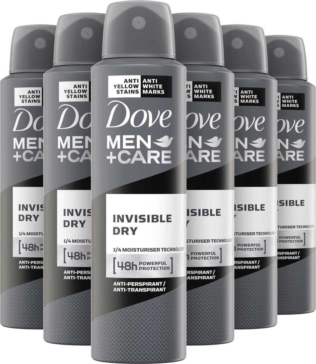 Dove Men+Care Invisible Dry Anti-transpirant Deodorant Spray - 6 X 150 Ml - Voordeelverpakking - Afbeelding 3