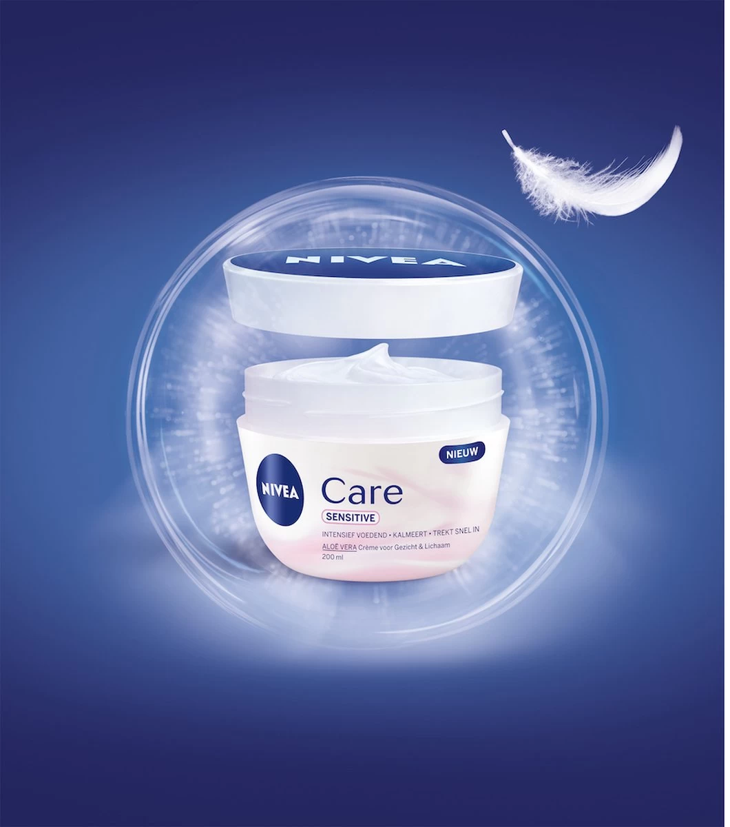 NIVEA Care Sensitive Crème - Voor Gezicht & Lichaam - 200 Ml - Afbeelding 3