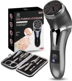 Beeperfect® Elektrische Eeltverwijderaar Met Stofzuigsysteem - Voetvijl - Eeltvijl - IPX7 Waterdicht - Gratis Pedicure Set - Zwart