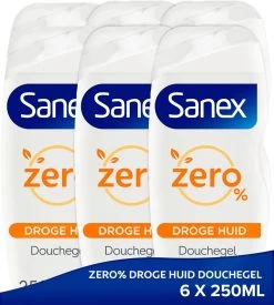 Sanex Zero% Droge Huid Douchegel - 6 X 250ml - Voordeelverpakking