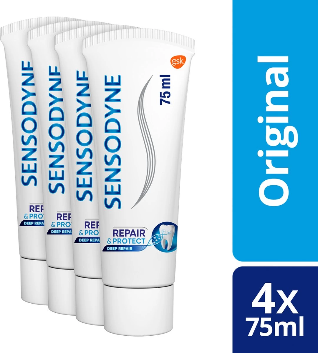 Sensodyne Repair & Protect Deep Repair Tandpasta Voor Gevoelige Tanden 4x75 Ml