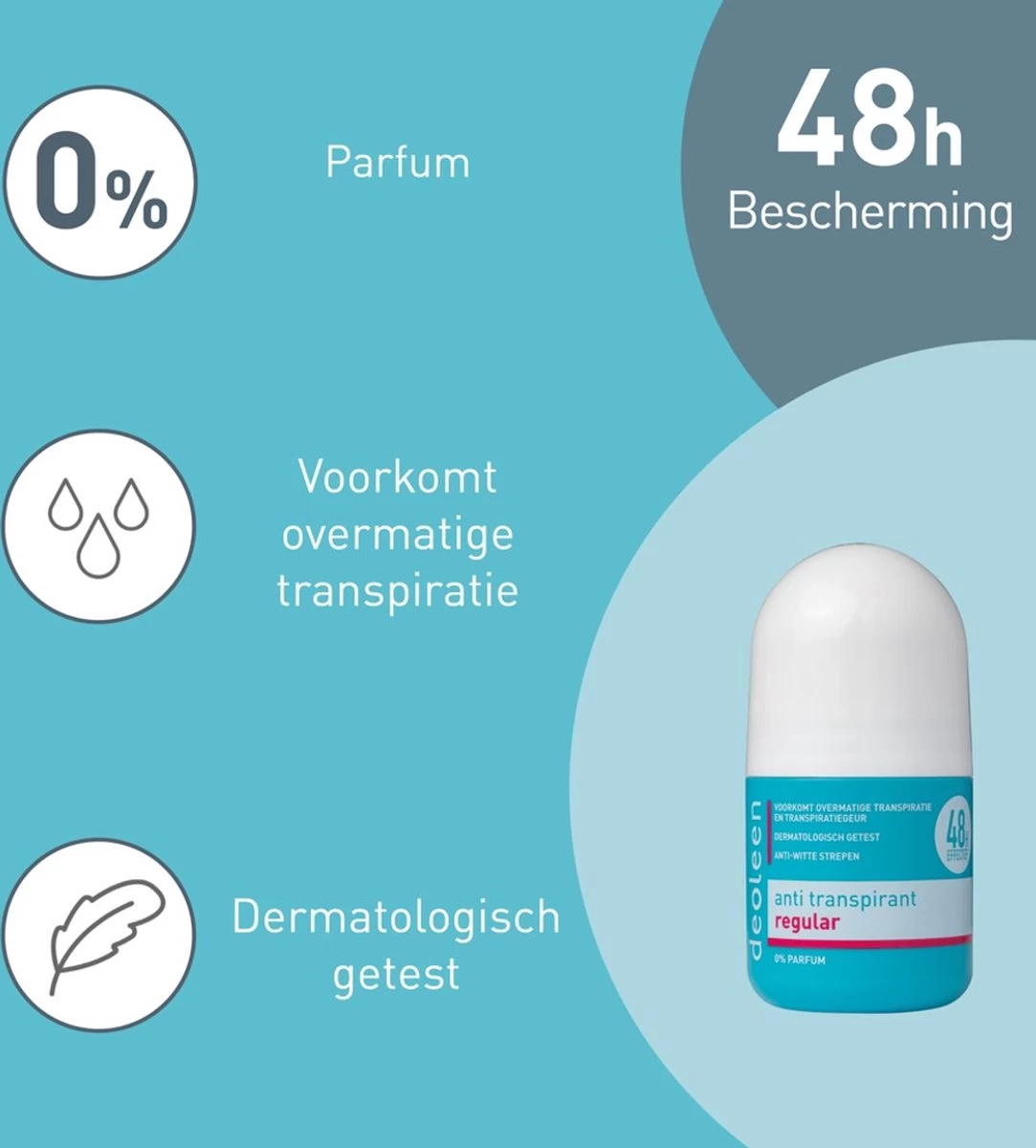 Deoleen Anti-transpirant - Roller Regular - Deodorant - 50 Ml - Afbeelding 3