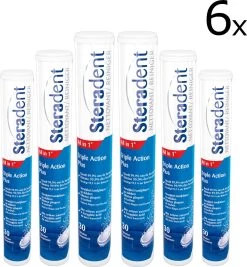 Steradent Kunstgebit Reiniger Triple Action Plus - 6 X 30 Stuks - Grootverpakking