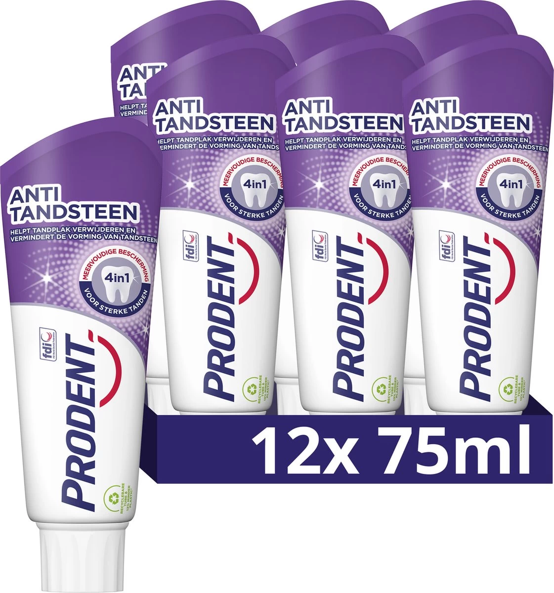 Prodent Anti-Tandsteen Tandpasta - 12 X 75 Ml - Voordeelverpakking