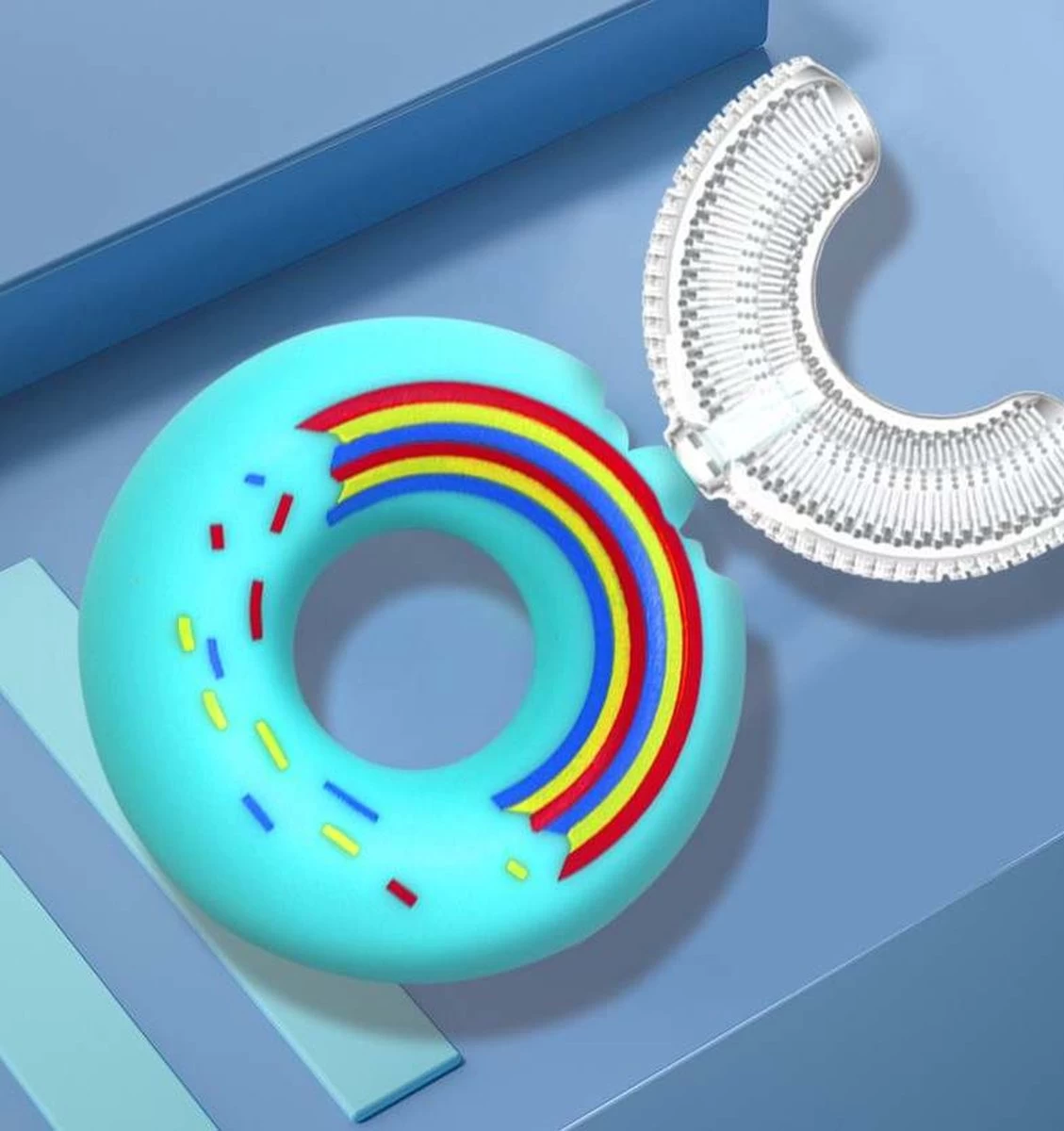 Tandenborstel Kind-Handtandenborstel Voor Kinderen-2 Tot 12 Jaar-Zachte Silliconen-Baby Tandenborstel-Tandenborstel Baby En Peuter - U-Vormig - 360 Graden-Bijtringen-peutertandenborstel-U Vorm - Afbeelding 4