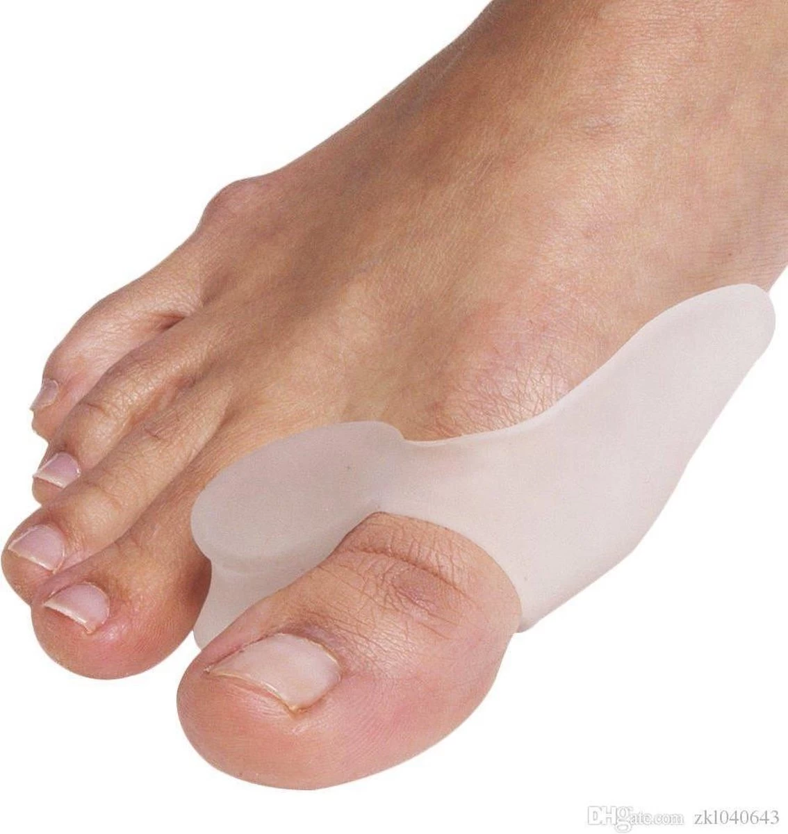Merkloos Hallux Valgus Siliconen Teencorrector/Spreider En Beschermer Grote Teen – Siliconen Teenspreiders (Per Paar) - Beigeig - Afbeelding 2