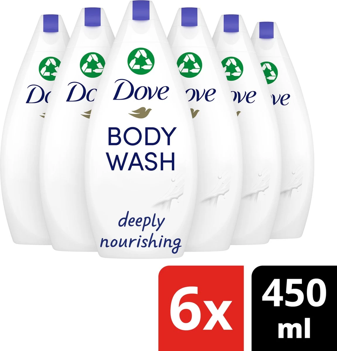 Dove Douchegel Deeply Nourishing - 6 X 450 Ml - Voordeelverpakking - Afbeelding 2