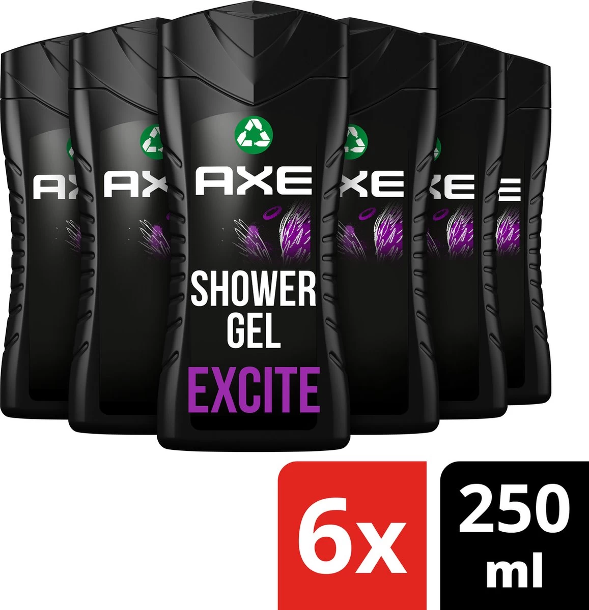 Axe Excite 3-in-1 Douchegel - 6 X 250 Ml - Voordeelverpakking - Afbeelding 3