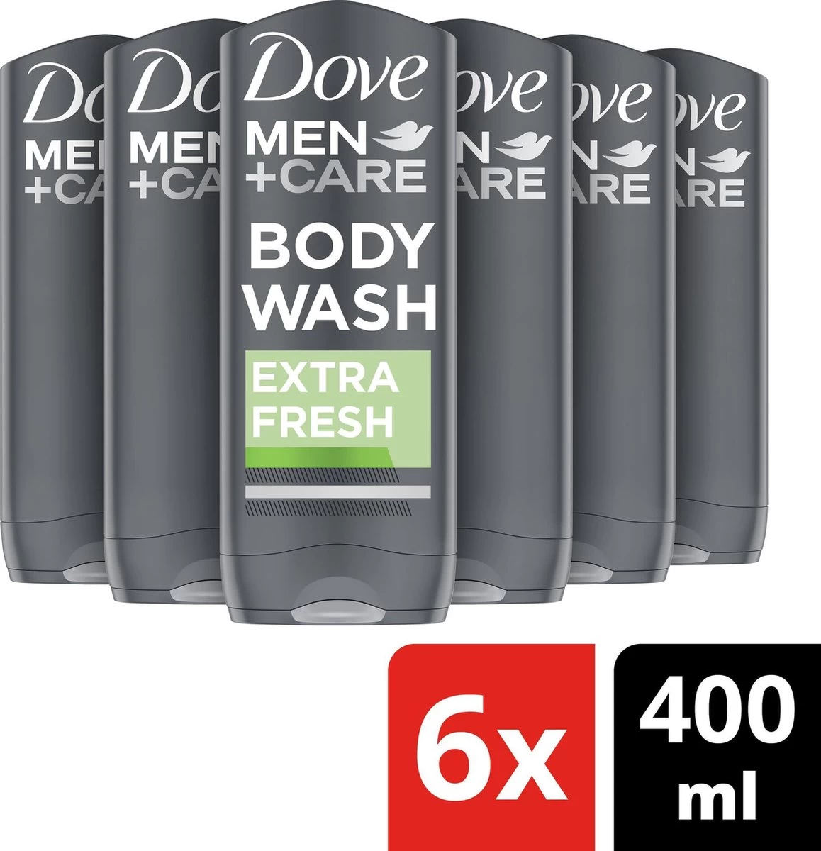 Dove Men+Care Extra Fresh Douchegel - 6 X 400 Ml - Voordeelverpakking - Afbeelding 2