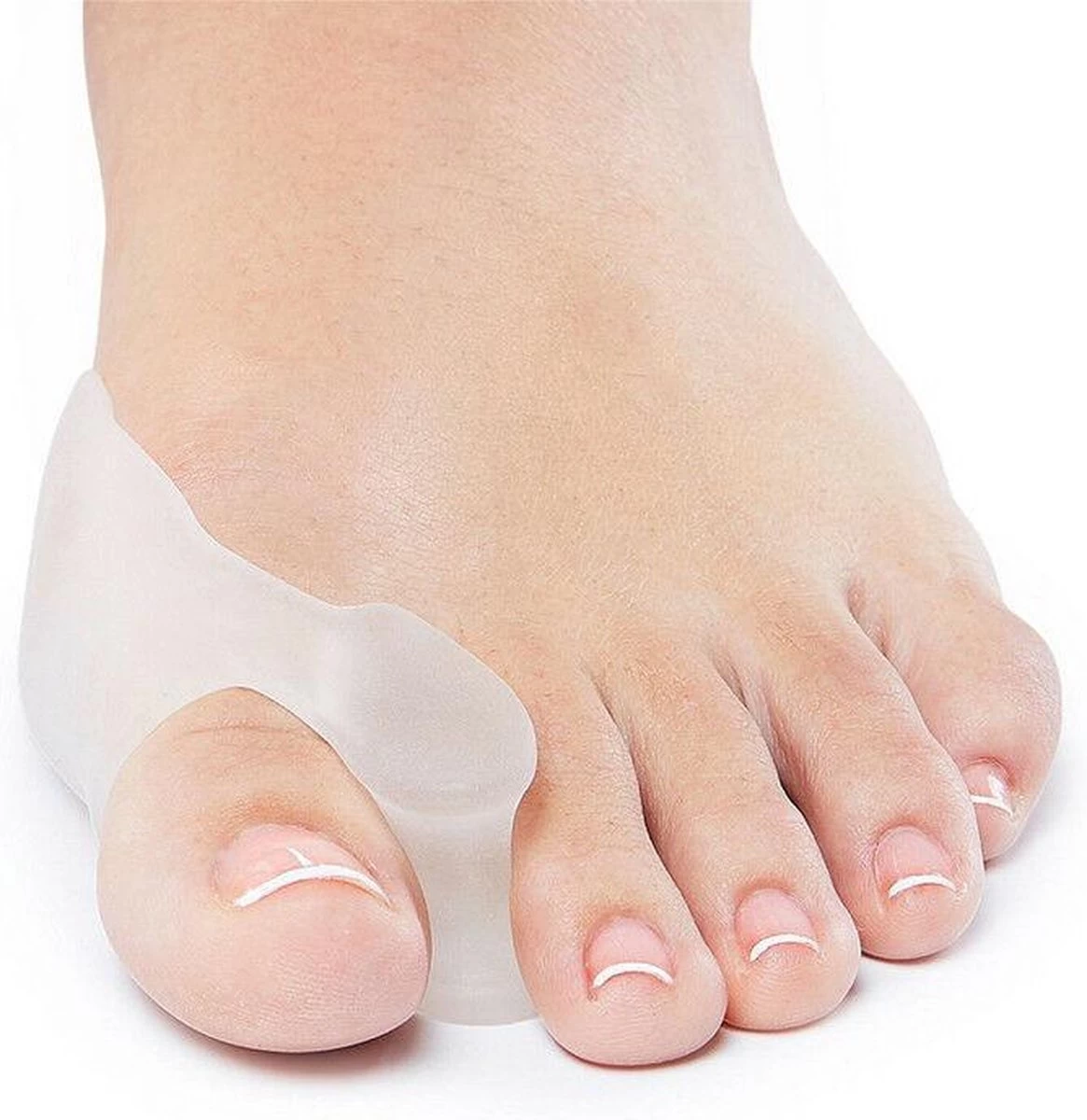 Merkloos Hallux Valgus Siliconen Teencorrector/Spreider En Beschermer Grote Teen – Siliconen Teenspreiders (Per Paar) - Beigeig - Afbeelding 5