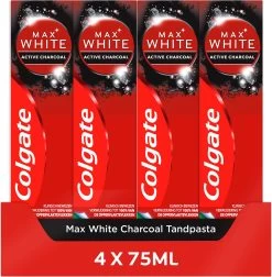 Colgate® Colgate Max White Charcoal Whitening Tandpasta - 4 X 75 Ml - Voordeelverpakking