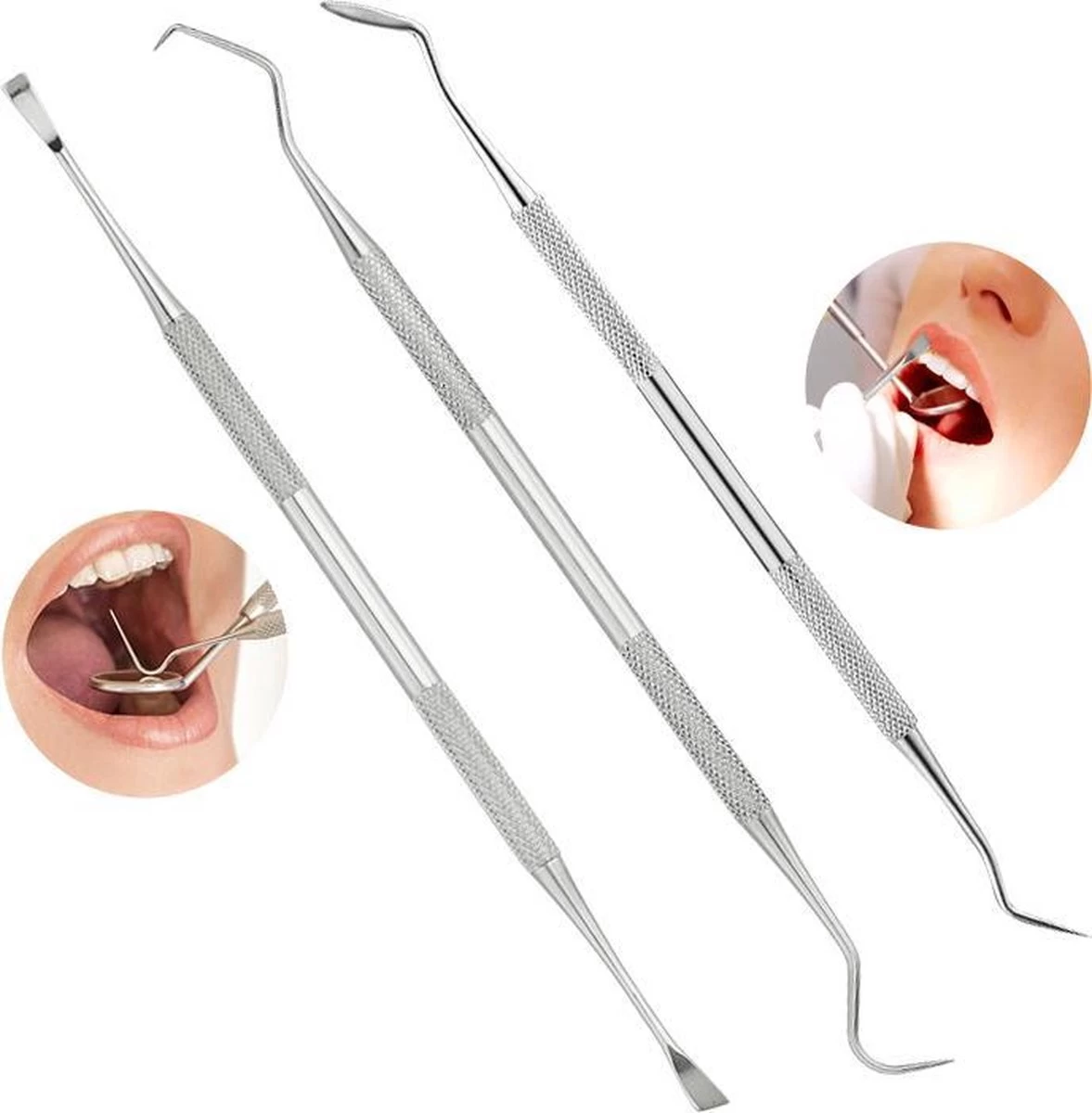 Newide Professionele Tandarts Set Met Luxe Etui – Tandsteen Verwijderaar – RVS Tandarts Setje – Tandenstokers – Tandartshaakje – Tand Verzorging Gereedschap Set – Tandplak Verwijderaar - Afbeelding 5