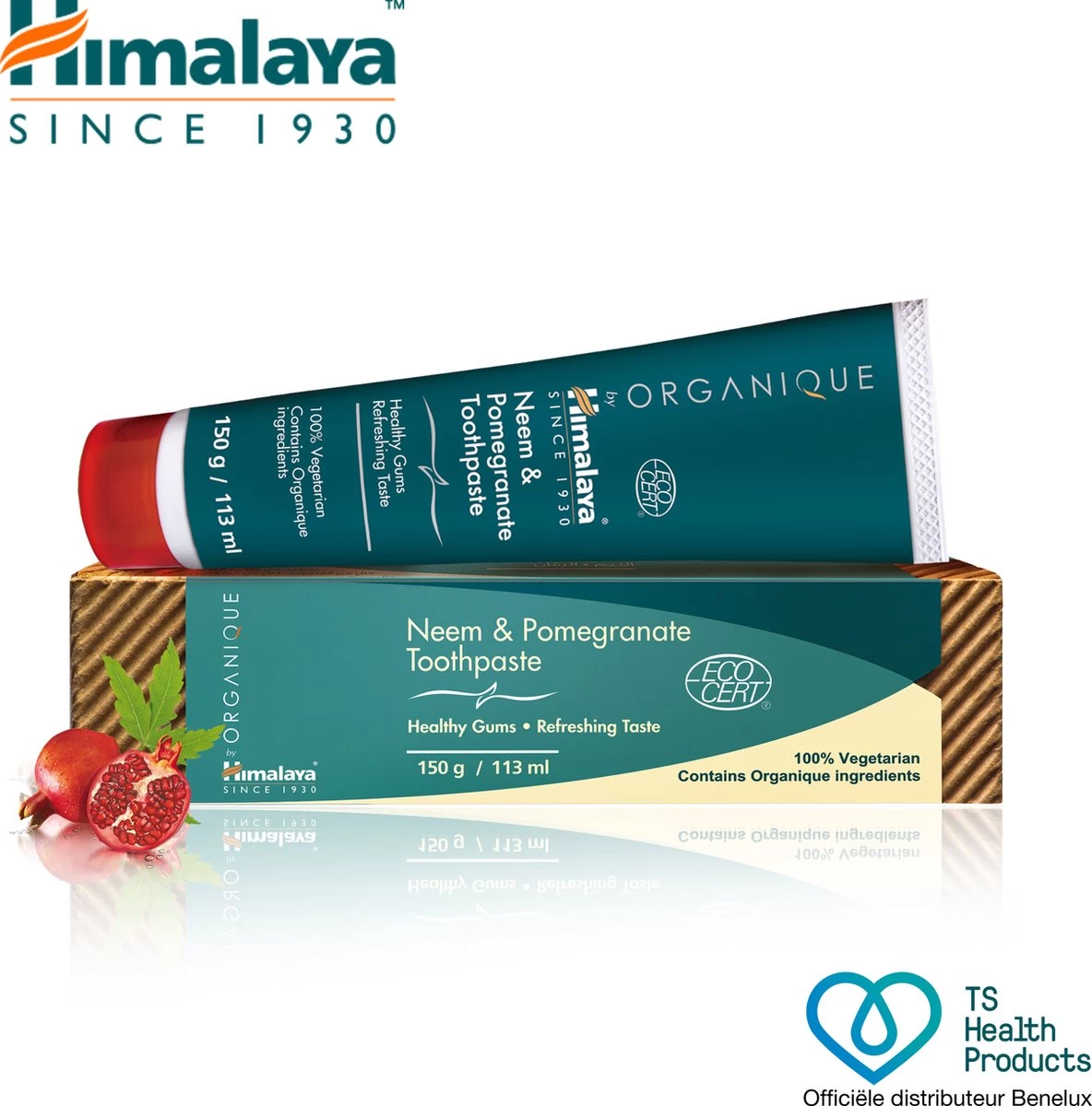 Himalaya Organique Toothpaste Neem & Pomegranate - 113 Ml - Tandpasta - Afbeelding 2