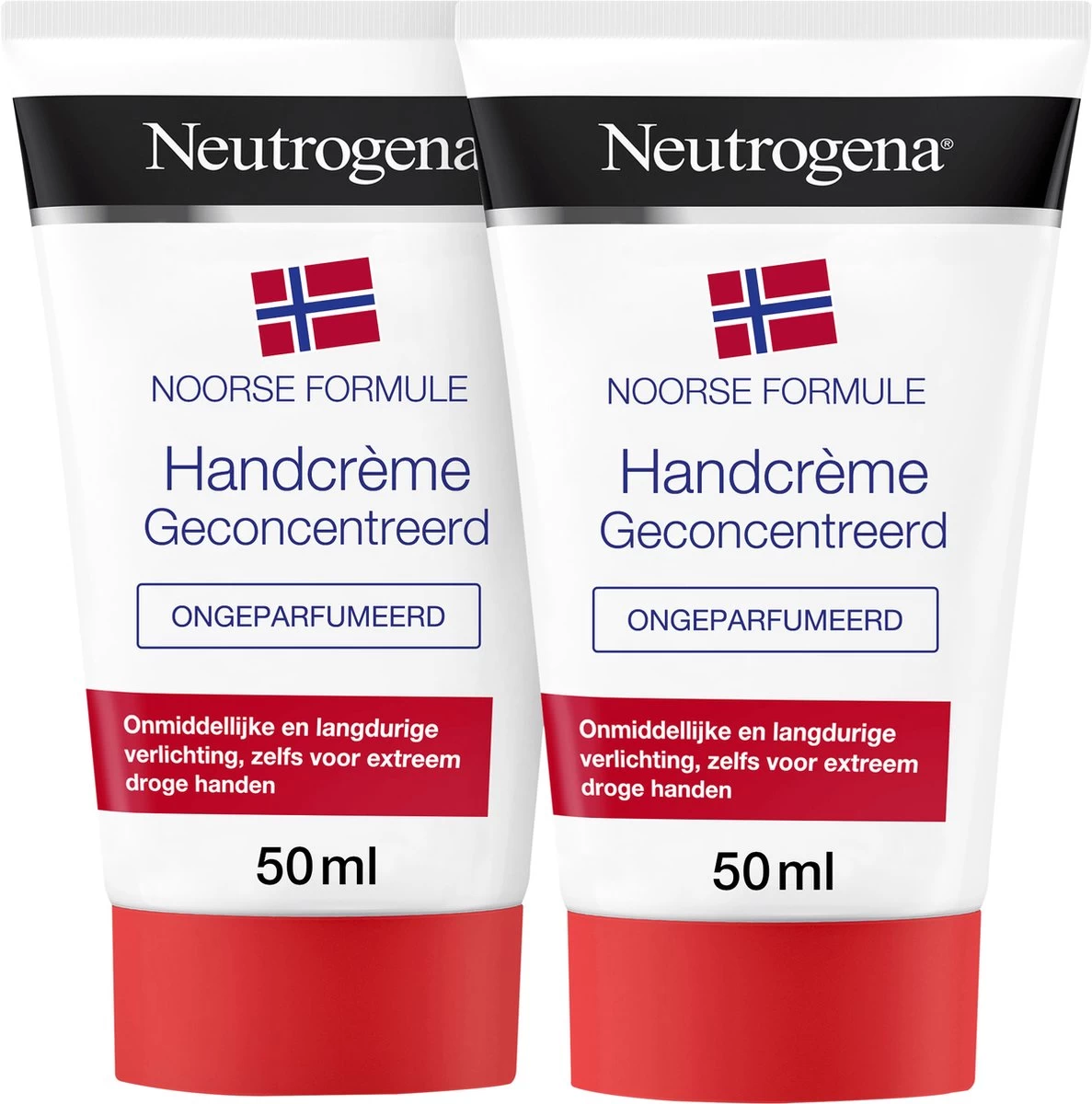 Neutrogena Handcrème Ongeparfumeerd, Noorse Formule, Voedende En Beschermende Vochtinbrengende Crème Voor Droge En Beschadigde Handen, 2 X 50 Ml - Afbeelding 2