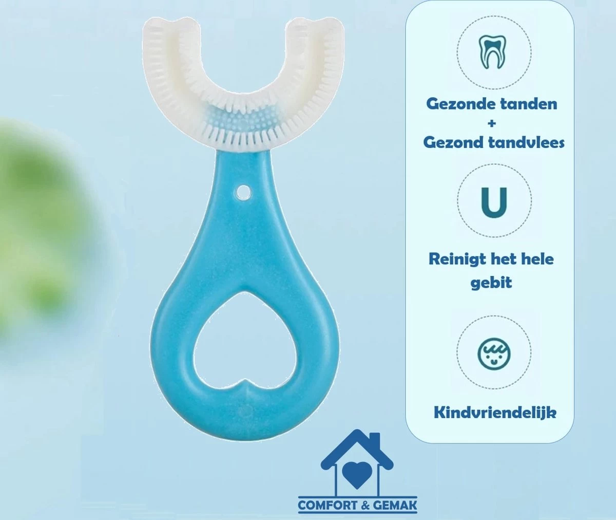 Tandenborstel Voor Baby En Kind - Eenvoudig, Hygiënisch En De Oplossing Voor Tandenpoetsen Bij Kinderen - BPA Vrij – BLAUW - Afbeelding 10
