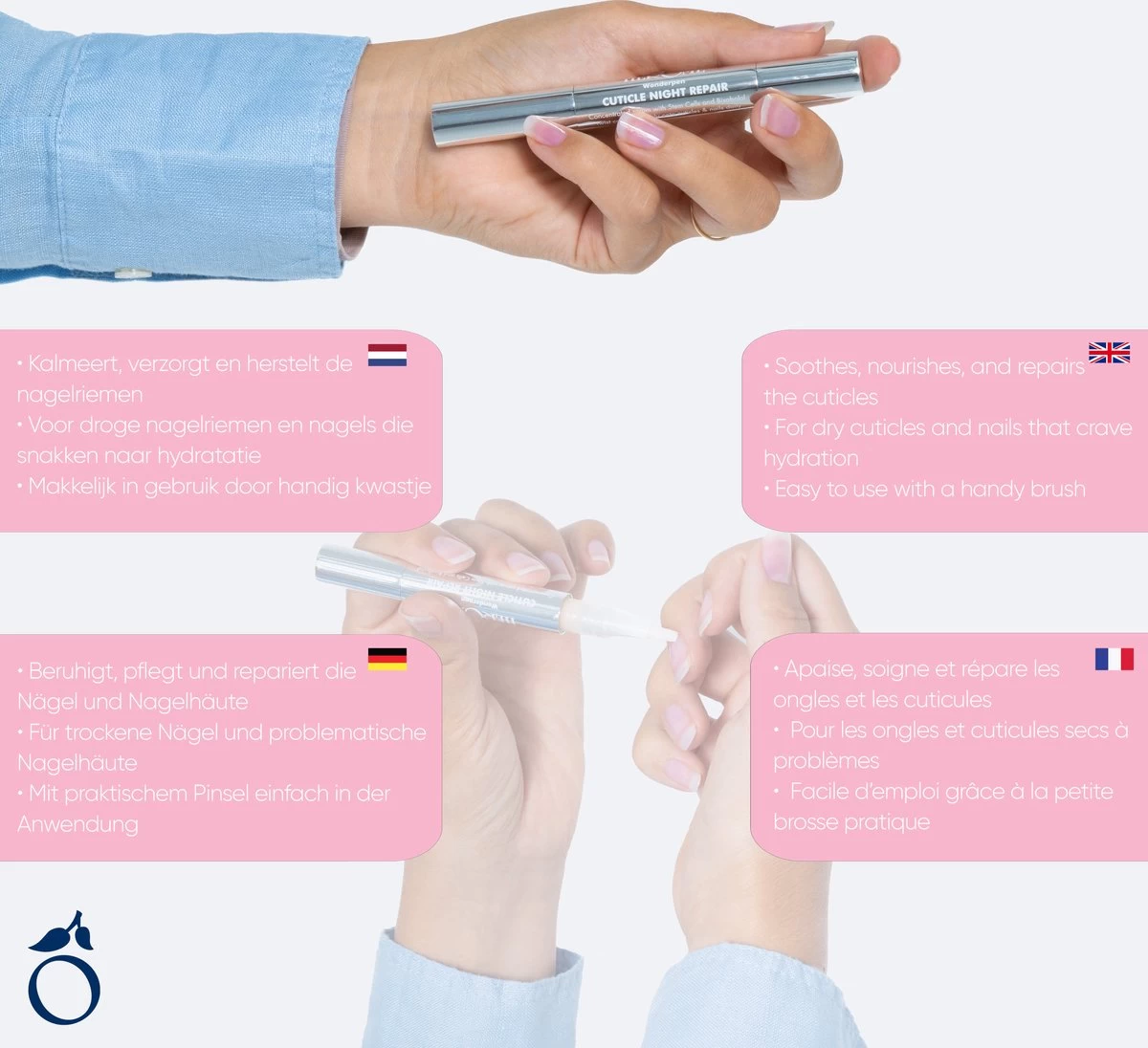 Herome Nagelriemserum Nagelriemolie - Nagelverzorging - Wonderpen Cuticle Night Repair - Hersteld Nagelriemen - 1.9gr - Afbeelding 3