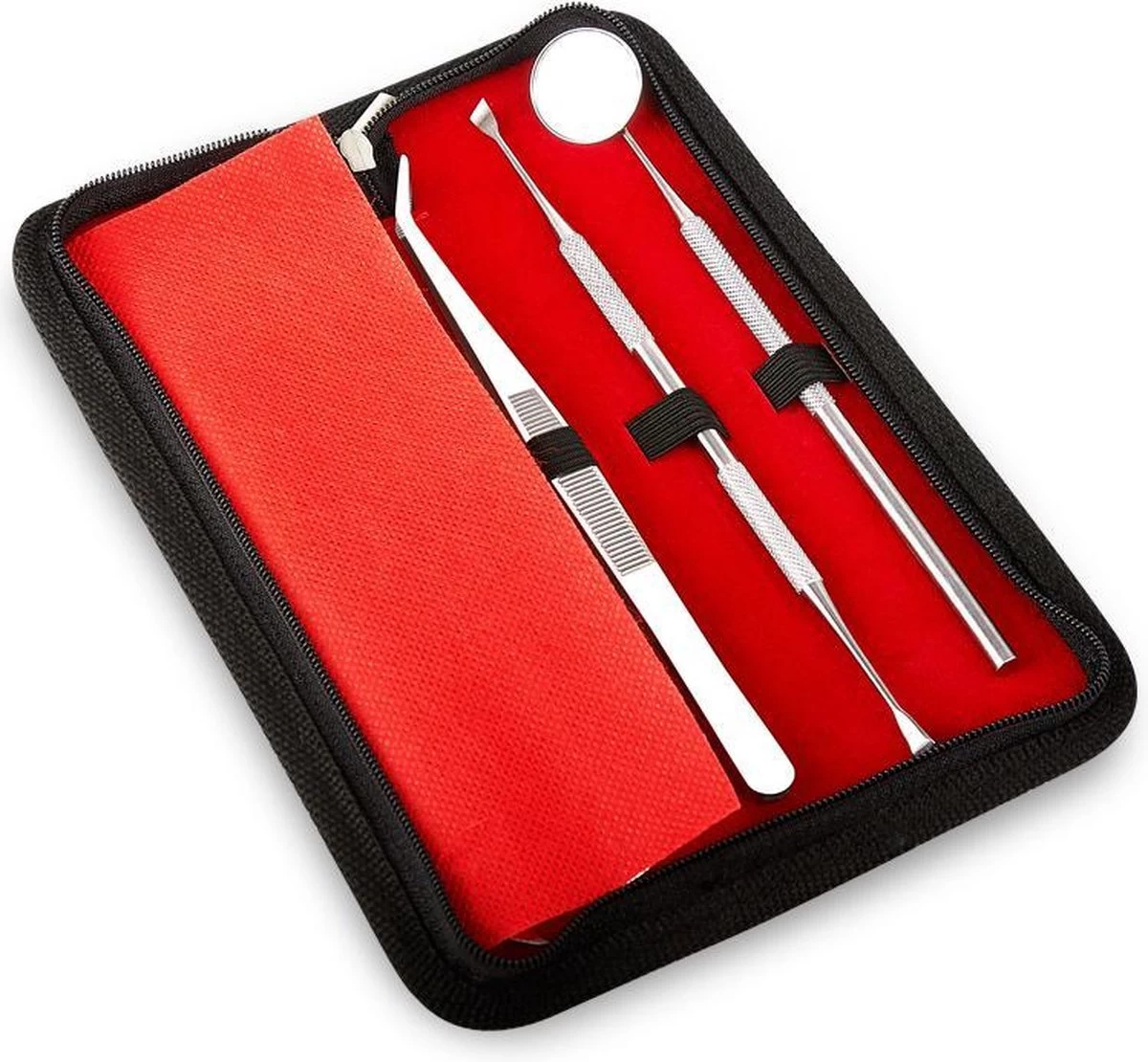 Newide Professionele Tandarts Set Met Luxe Etui – Tandsteen Verwijderaar – RVS Tandarts Setje – Tandenstokers – Tandartshaakje – Tand Verzorging Gereedschap Set – Tandplak Verwijderaar - Afbeelding 8