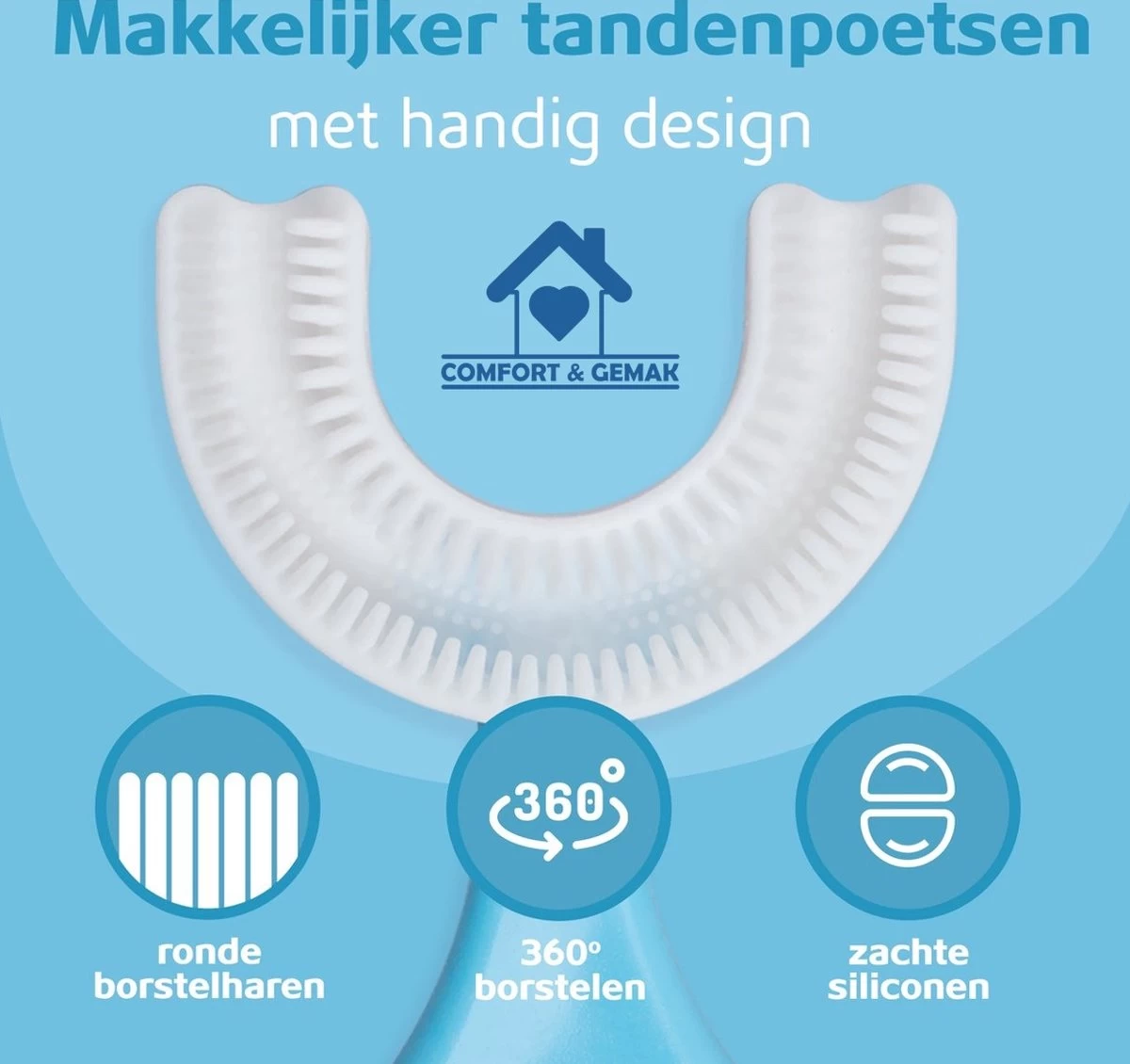 Tandenborstel Voor Baby En Kind - Eenvoudig, Hygiënisch En De Oplossing Voor Tandenpoetsen Bij Kinderen - BPA Vrij – BLAUW - Afbeelding 5
