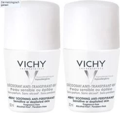 Vichy Deodorant Gevoelige Huid Roller - Deodorant - 2 X 50 Ml