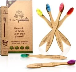 4+2 Bamboe Tandenborstel Voor Kinderen - Emoji - Bamboo Kids Toothbrush - Zero Waste - Vegan