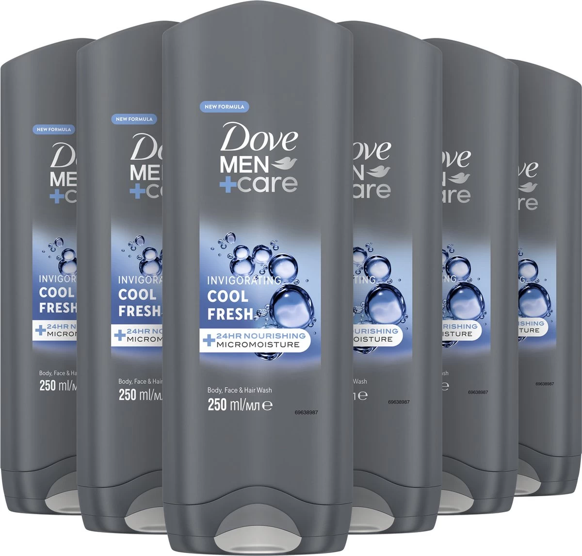 Dove Men+Care Cool Fresh 3-in-1 Douchegel - 6 X 250 Ml - Voordeelverpakking - Afbeelding 2
