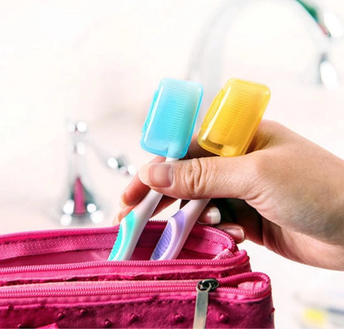 Tandenborsteldoosjes | Tandenborstel Beschermer | Tandenborstel Beschermers Voor Op Reis | 5 Stuks In Verschillende Kleuren - Afbeelding 2