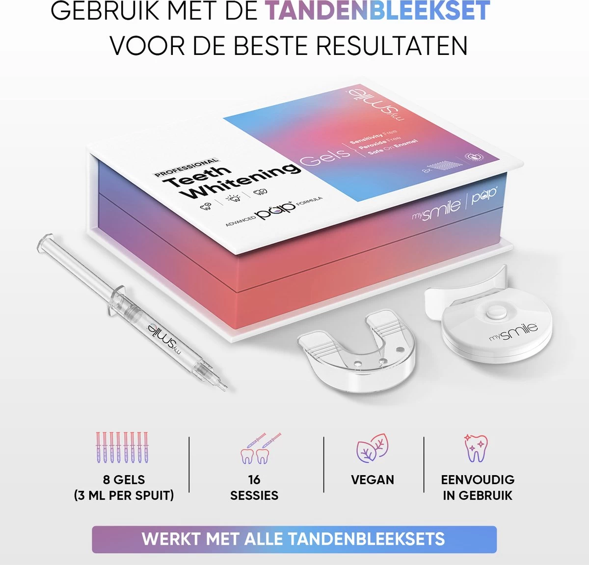 MySmile Navullingen - 8x PAP+ Gels Voor De MySmile Tandenbleek Kit - Afbeelding 4