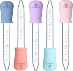 Merkloos Pipet 5 Ml | Pipetje Met Silicone Dropper | Vloeistoffen / Doseren / Whisky / Medicijnen | Pipette | Pipetten In 5 Kleuren | Pipetjes - 5 Stuks