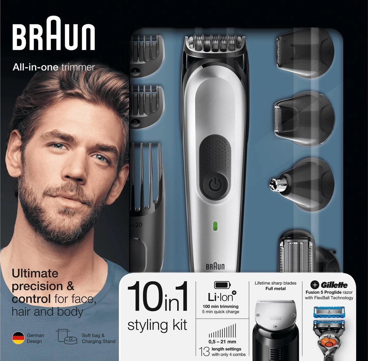 Braun Multigroomer 7221 - 10 In 1 Trimmer - Baardtrimmer Haartrimmer Bodygroomer - Afbeelding 14