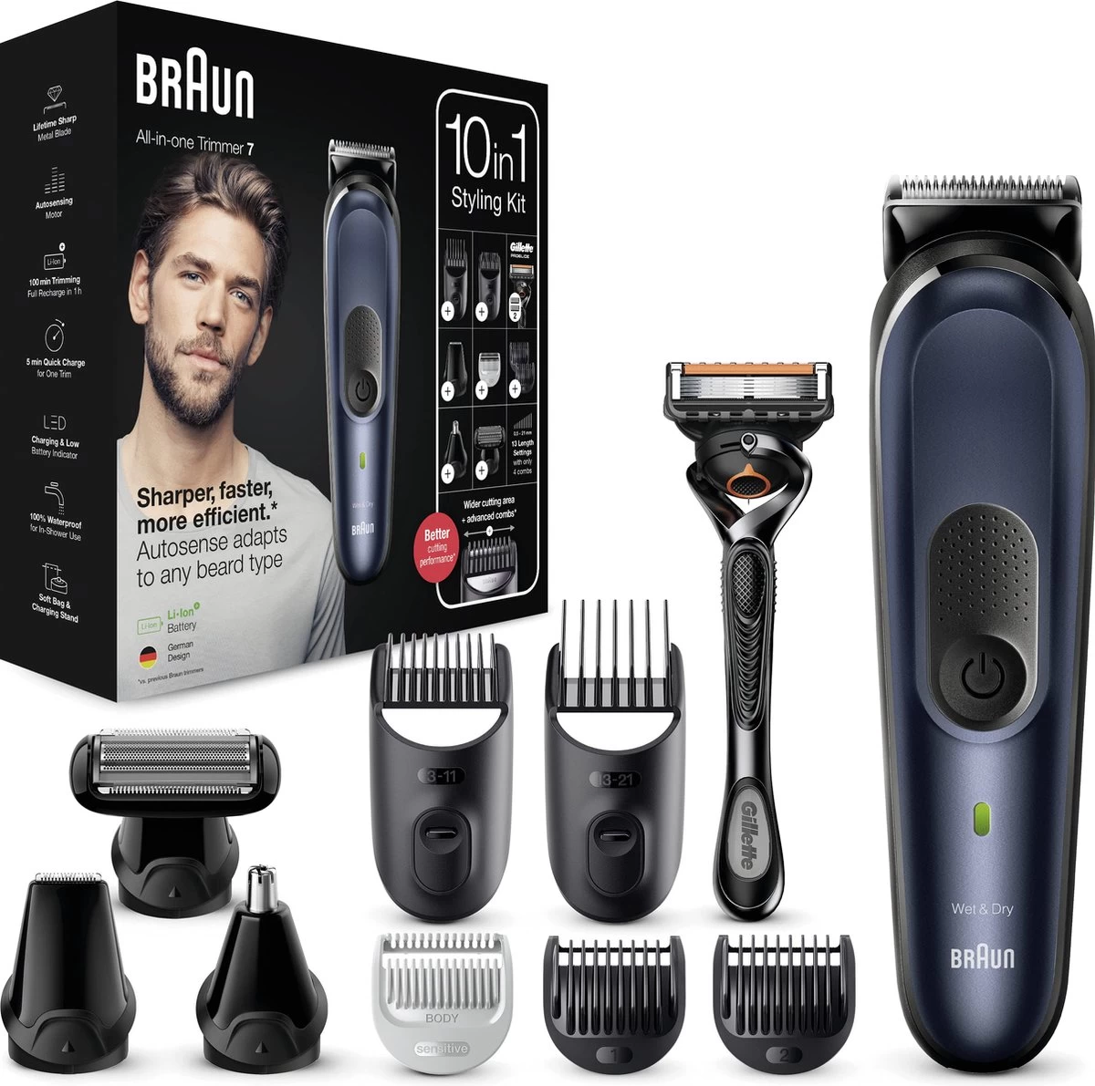 Braun Multigroomer 7 MGK7330 - 10in1 Trimmer Voor Mannen - Baard + Haar
