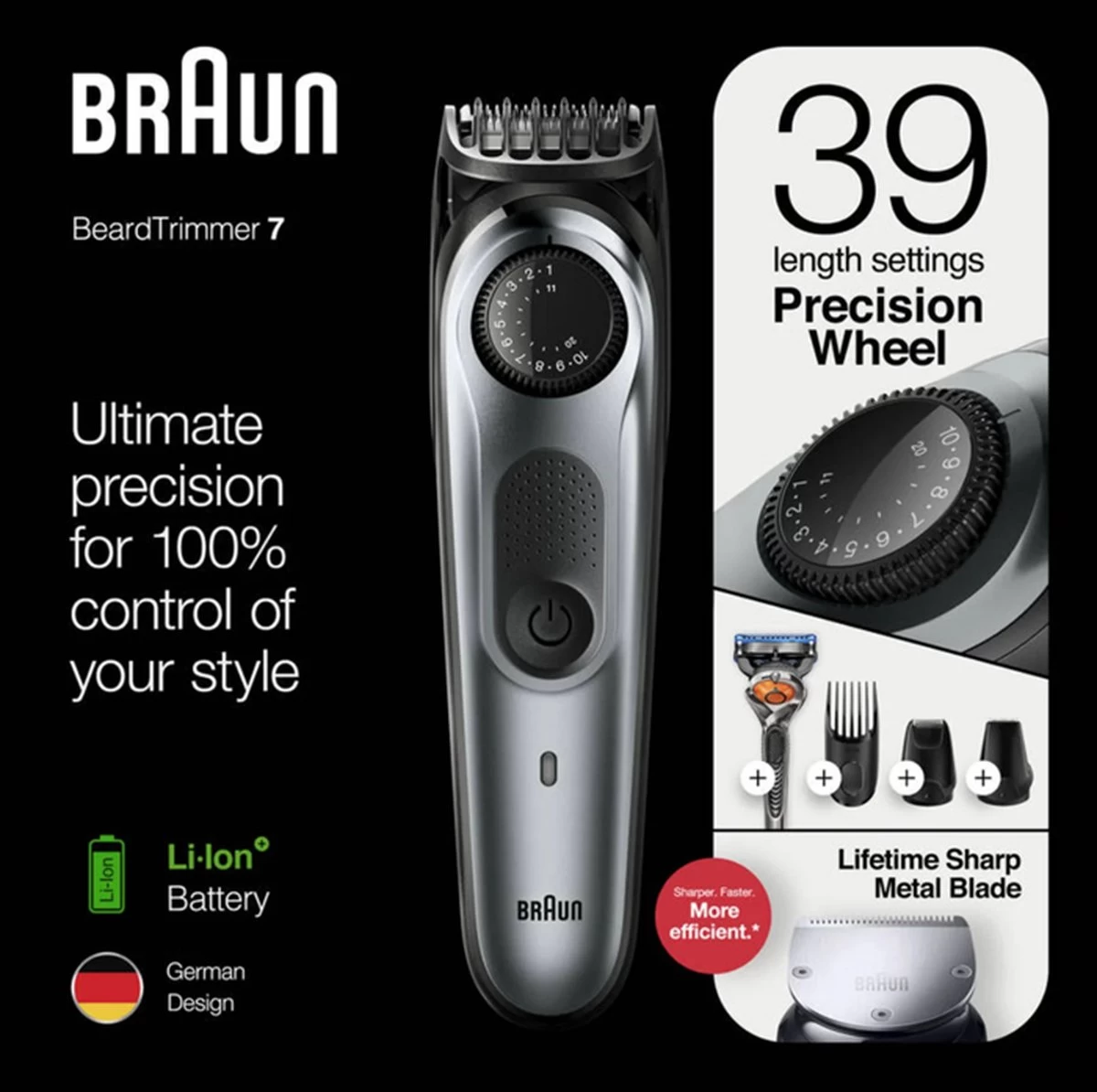 Braun Baardtrimmer En Haartrimmer BT7220 - Zwart Metaalgrijs - Afbeelding 16
