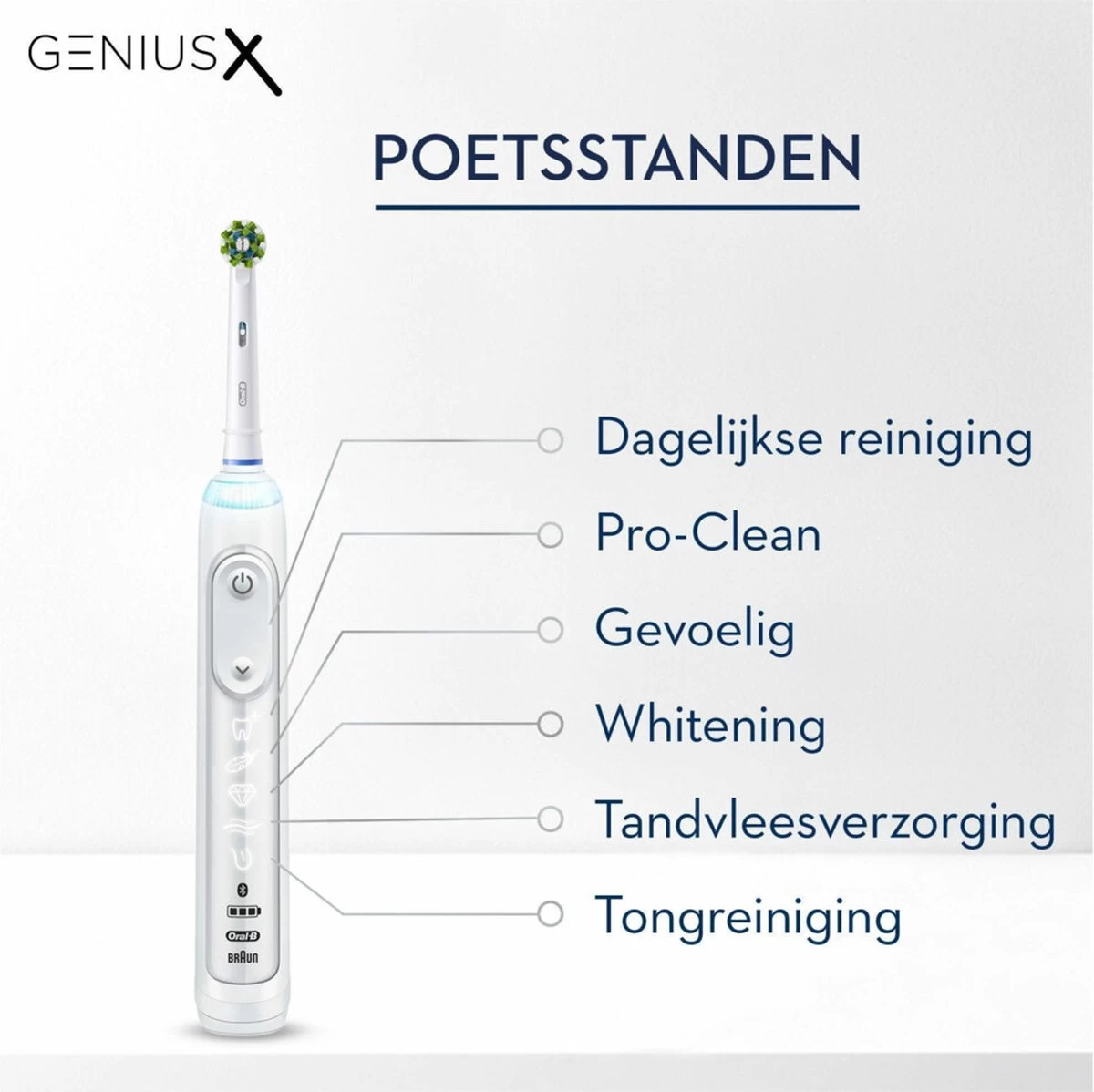 Oral B Oral-B Genius X - Wit - Elektrische Tandenborstel - Ontworpen Door Braun - 1 Handvat En 1 Opzetborstel - Afbeelding 12