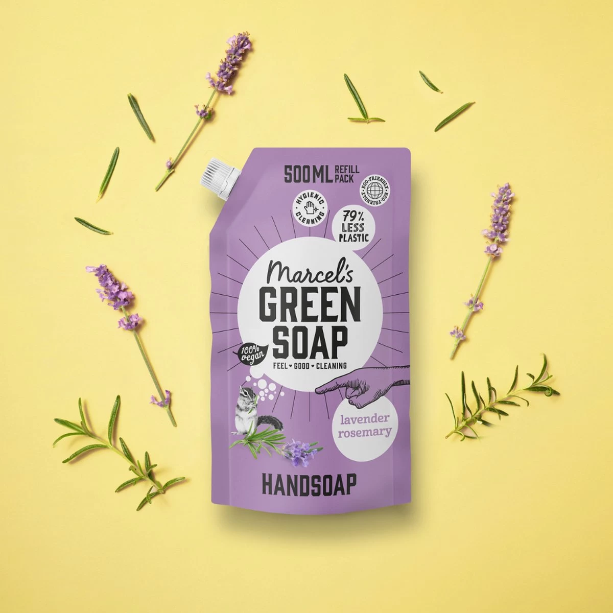 Marcel's Green Soap Handzeep Navulling Lavendel & Rosemarijn - 500 Ml - Afbeelding 4