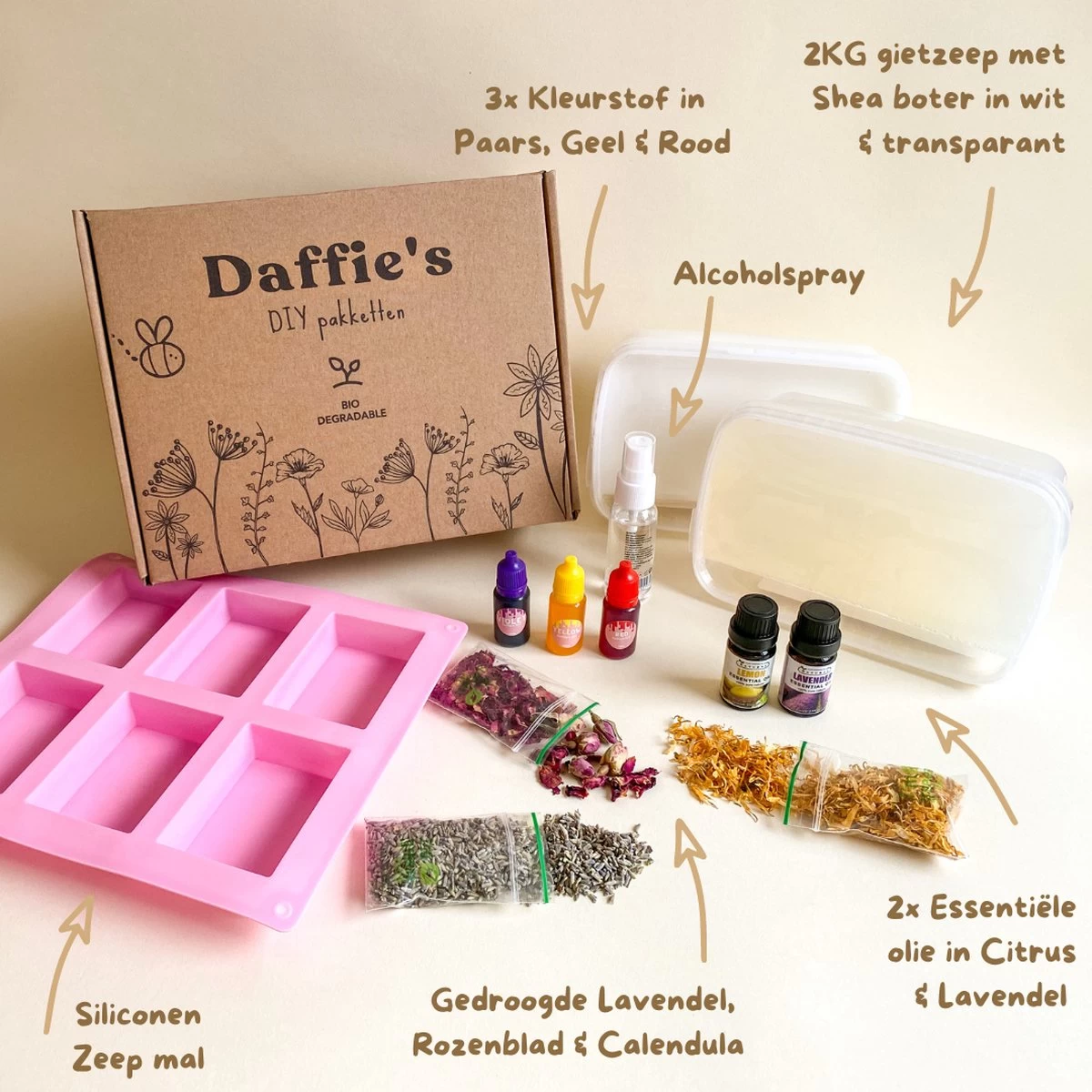 DIY XXL Zeep Pakket - 2 Kilo Gietzeep - Zelf Zeep Maken - Afbeelding 9