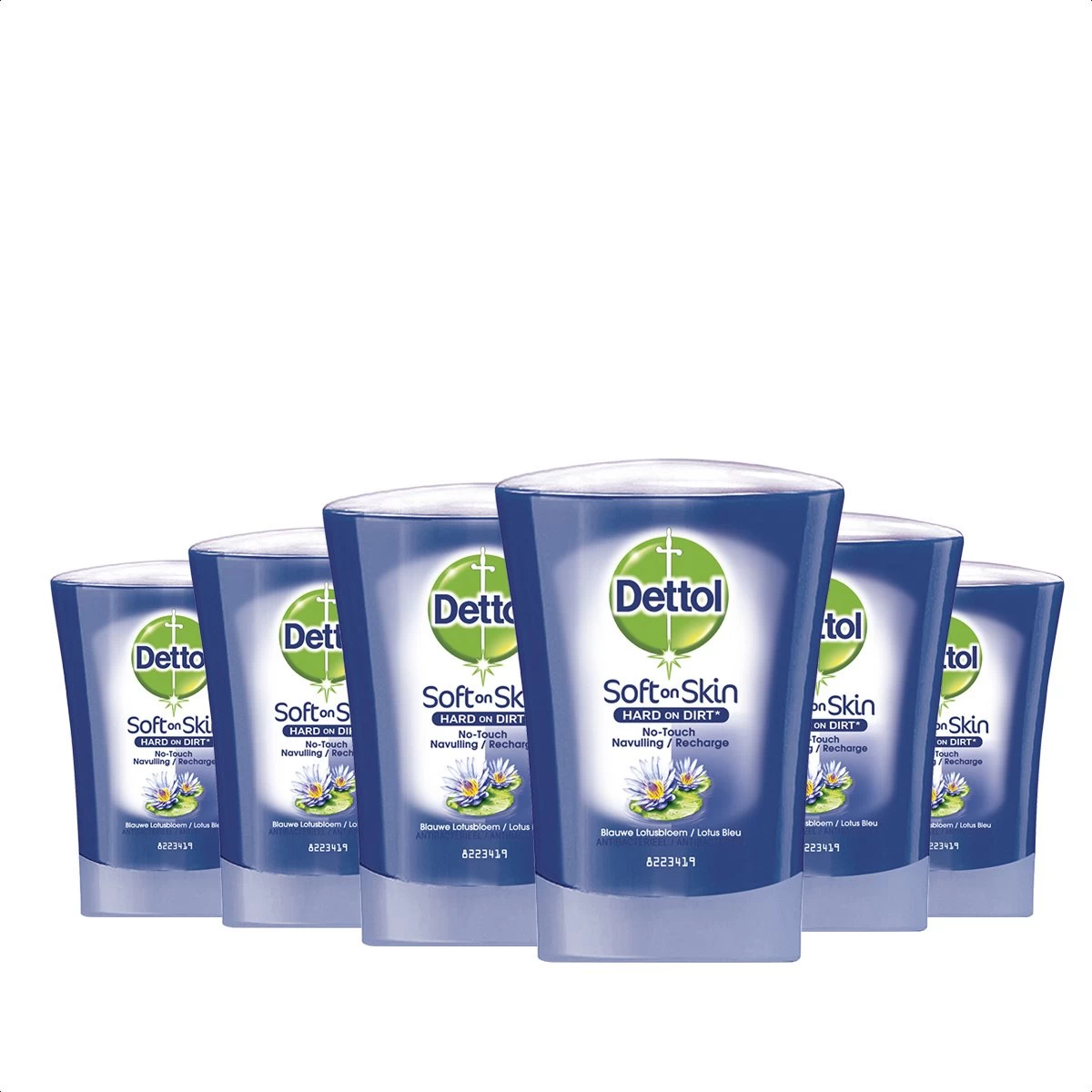 Dettol - Handzeep - No Touch Navulling - Blauwe Lotus - 250ml X6 - Afbeelding 2