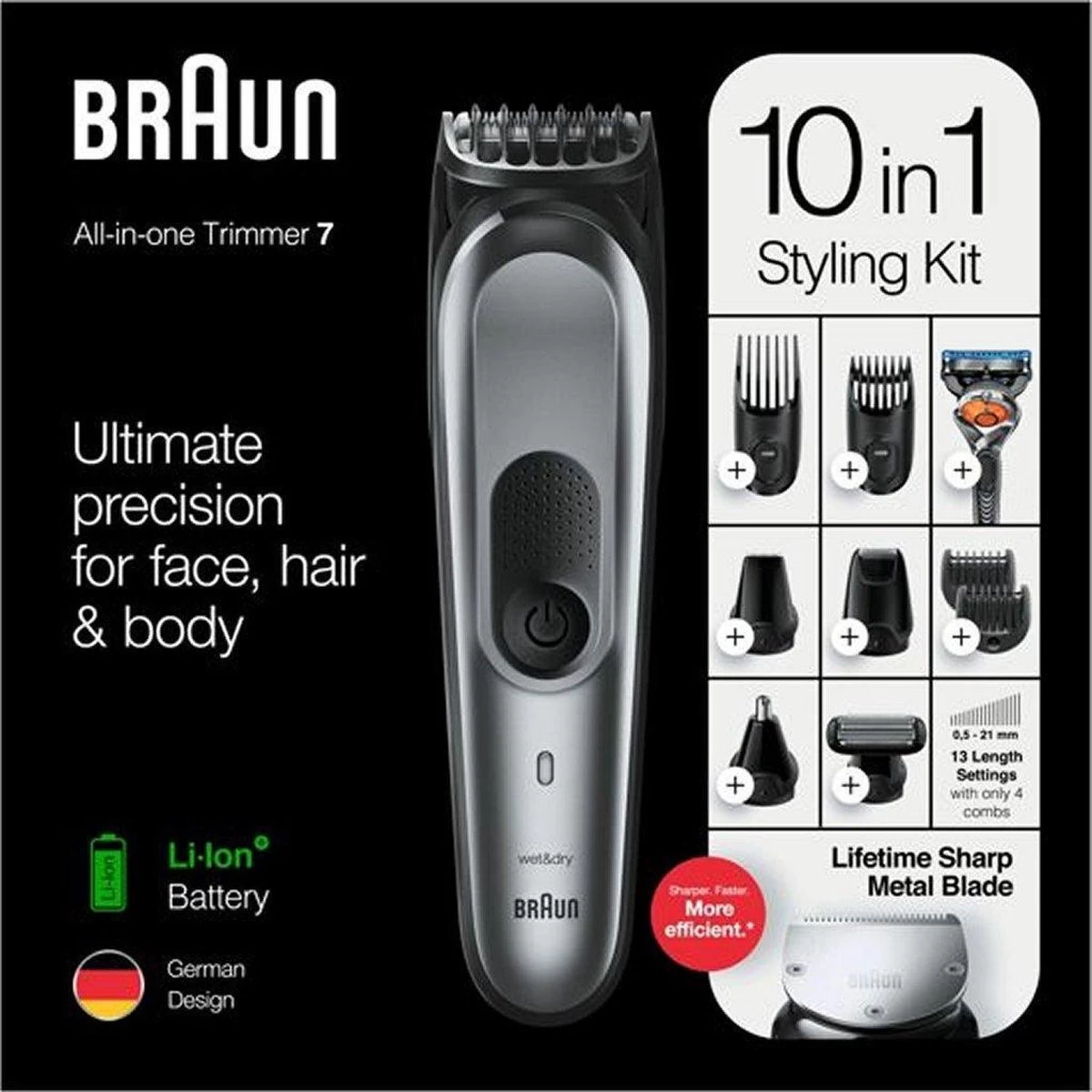 Braun Multigroomer 7221 - 10 In 1 Trimmer - Baardtrimmer Haartrimmer Bodygroomer