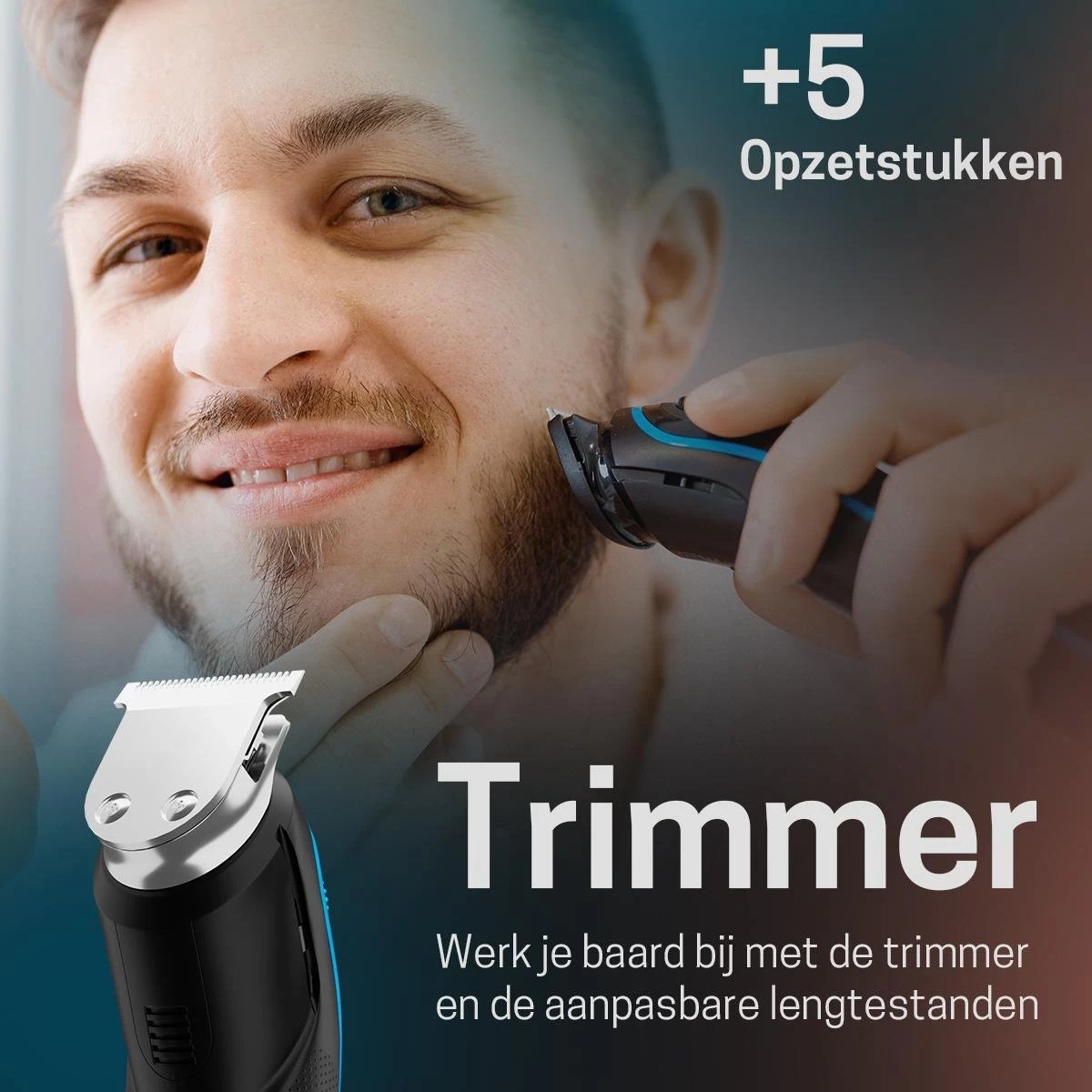 5 In 1 Baardtrimmer Voor Mannen - Trimmer Voor Baard En Lichaam - Neus En Oor -Bodygroomer - 0.5-10MM - Afbeelding 6