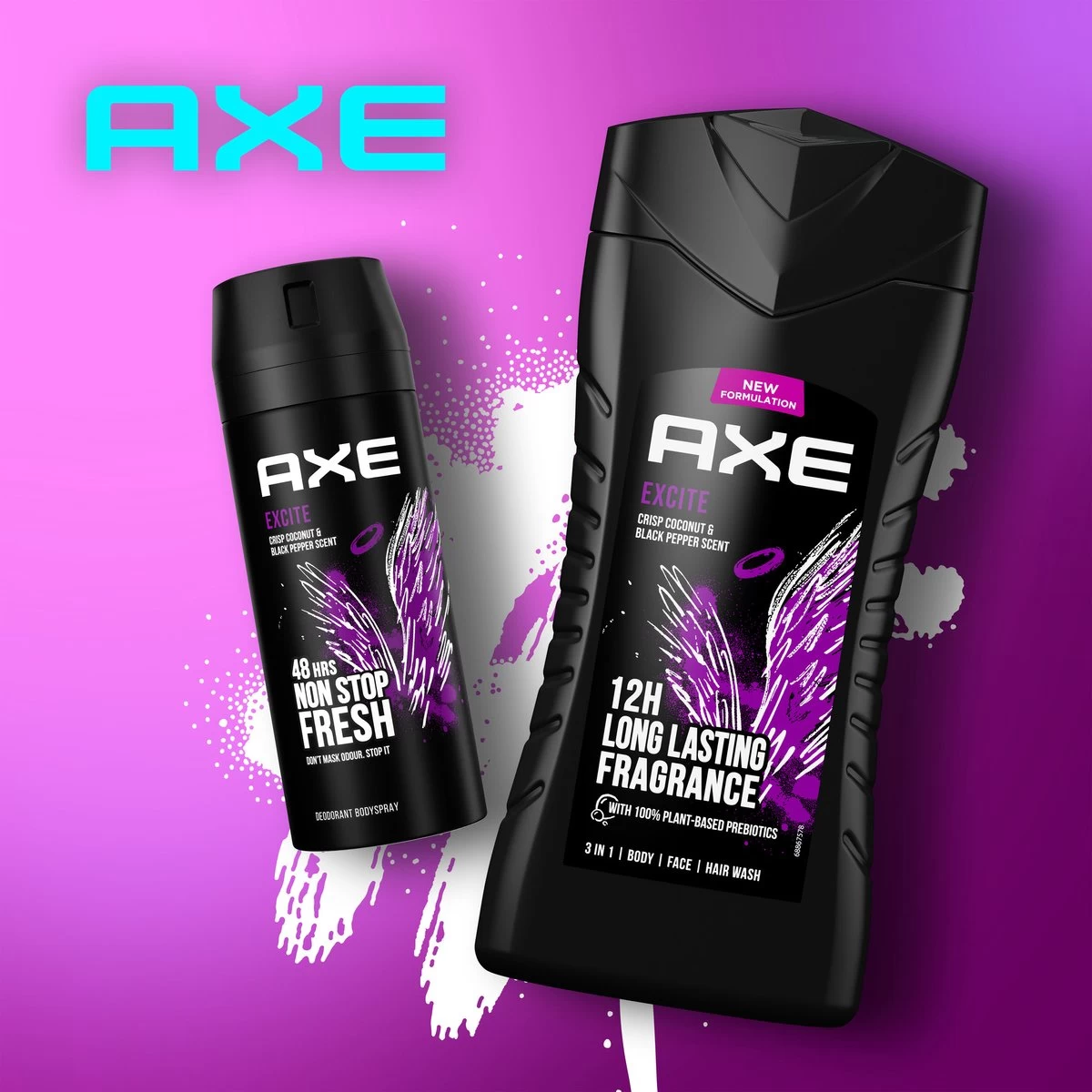Axe Excite 3-in-1 Douchegel - 6 X 250 Ml - Voordeelverpakking - Afbeelding 6