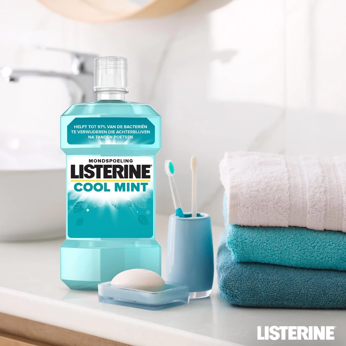 LISTERINE® Fresh Mint, Mondspoeling Met Essentiële Oliën Voor Een Langdurig Frisse Adem, 3x600ml - Afbeelding 10