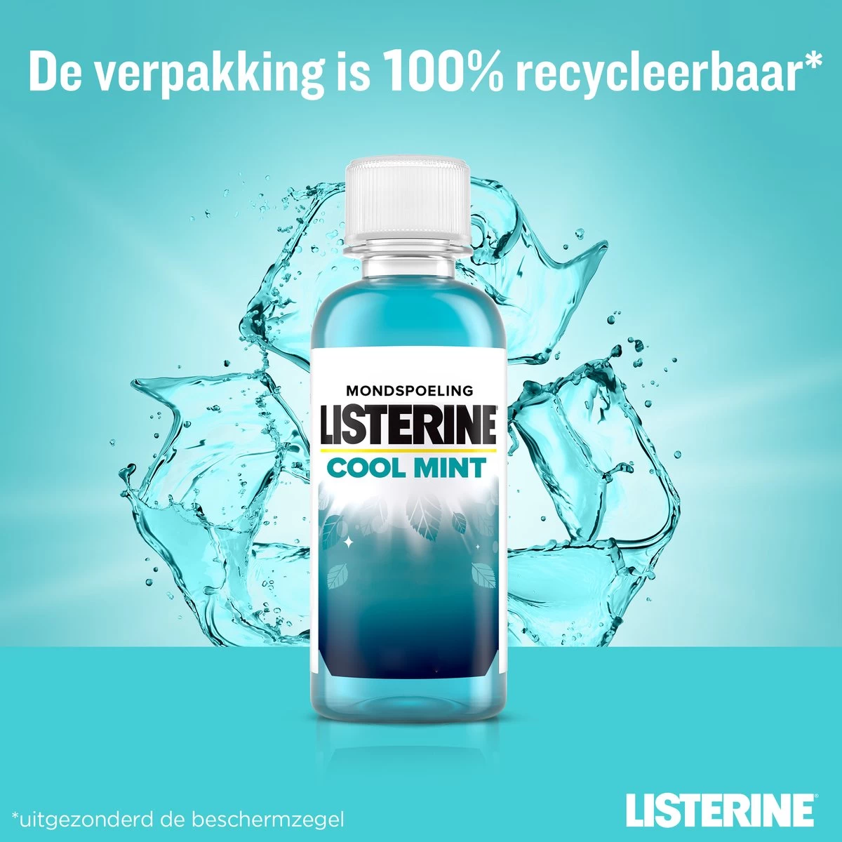 Listerine Cool Mint Mondwater, Mondspoeling Met Intens Frisse Muntsmaak, Bestrijdt Schadelijke Bacteriën Voor Gezond Tandvlees, 8 X 95 Ml - Afbeelding 7