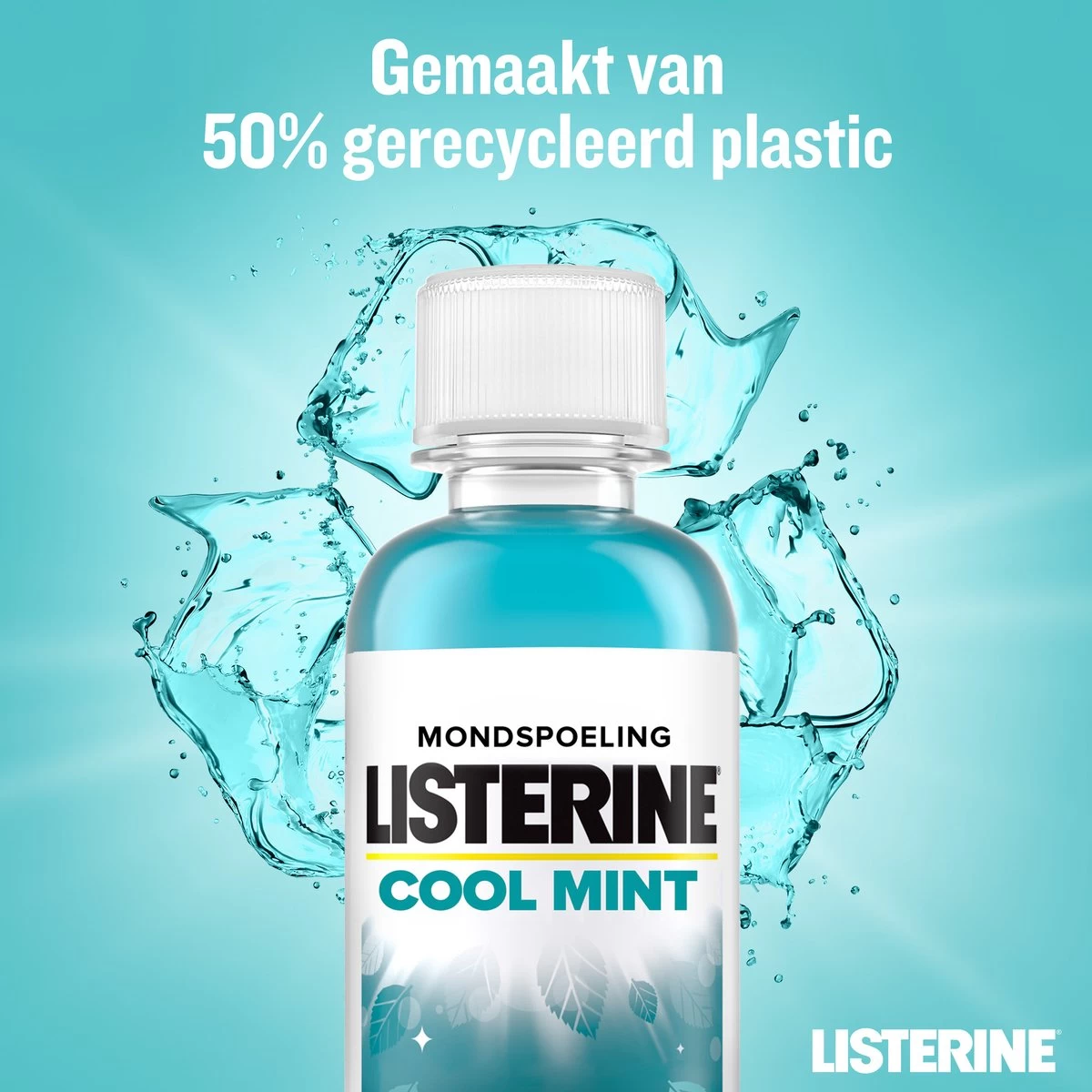 Listerine Cool Mint Mondwater, Mondspoeling Met Intens Frisse Muntsmaak, Bestrijdt Schadelijke Bacteriën Voor Gezond Tandvlees, 8 X 95 Ml - Afbeelding 8