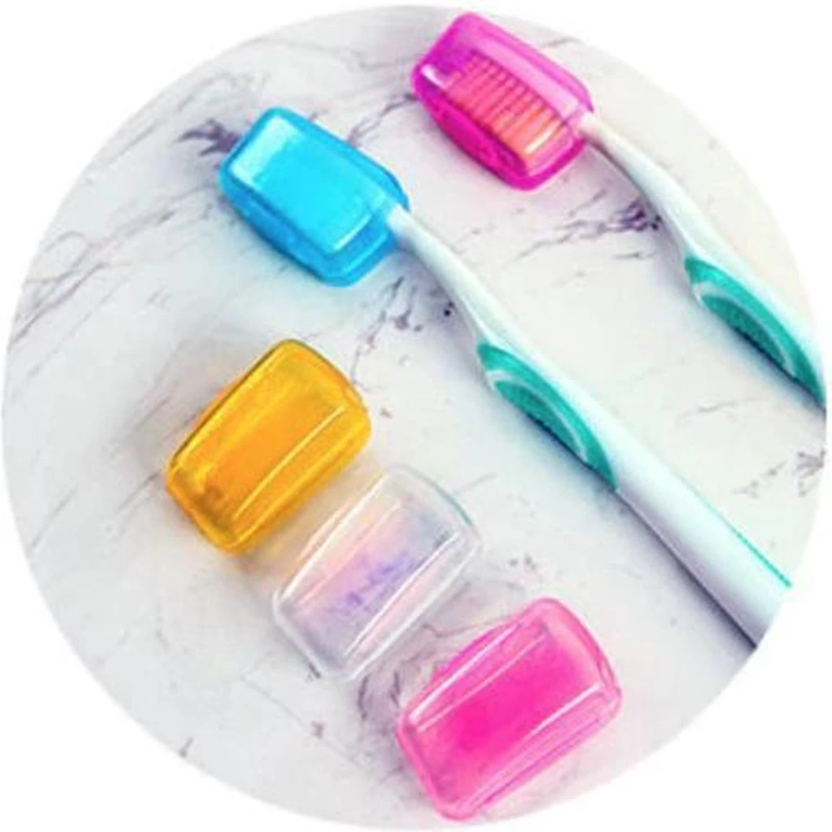 Tandenborsteldoosjes | Tandenborstel Beschermer | Tandenborstel Beschermers Voor Op Reis | 5 Stuks In Verschillende Kleuren - Afbeelding 5