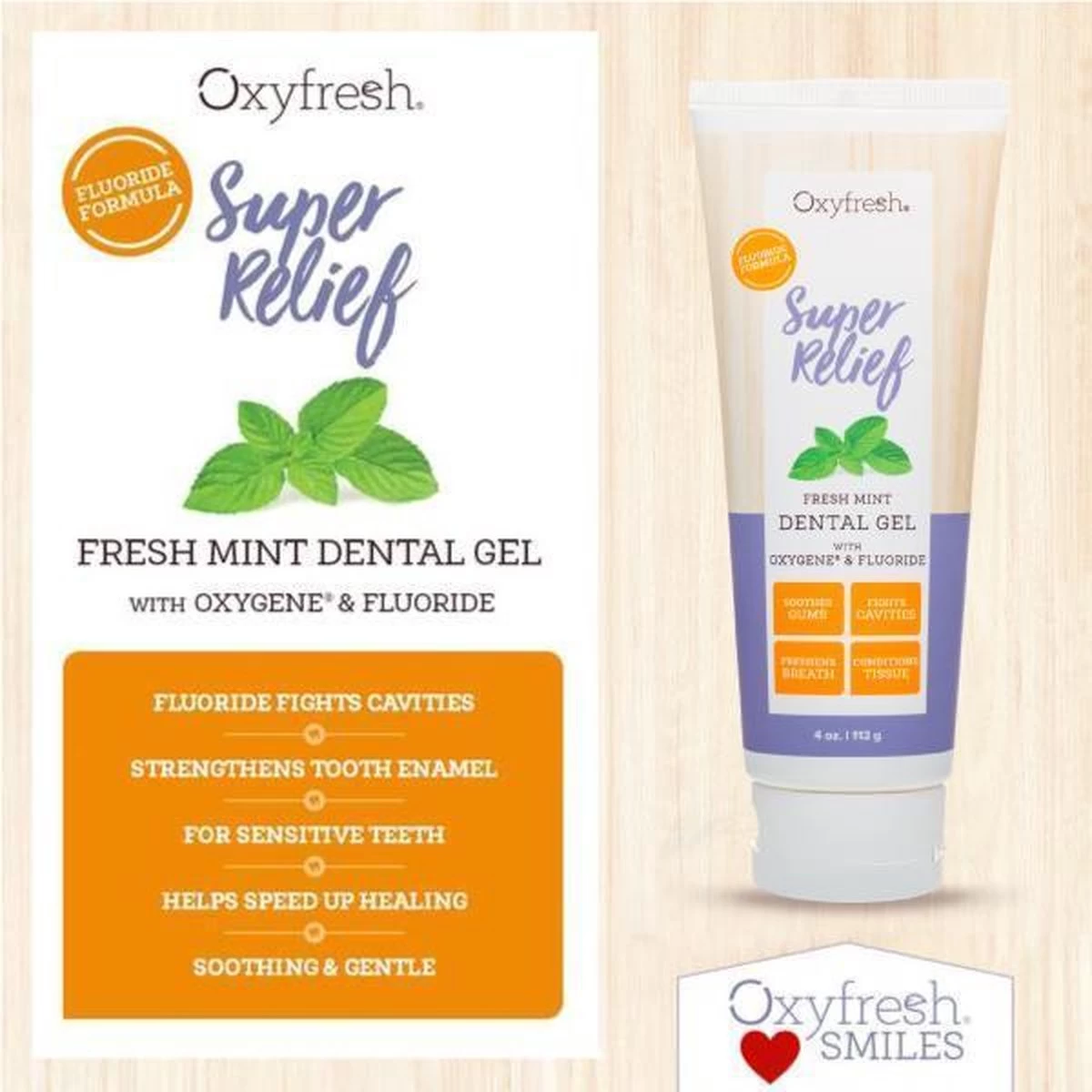 OxyFresh Fluoride Dental Gel - Helpt Gevoelige Tanden Voorkomen En Tandglazuur Remineraliseren - Afbeelding 3