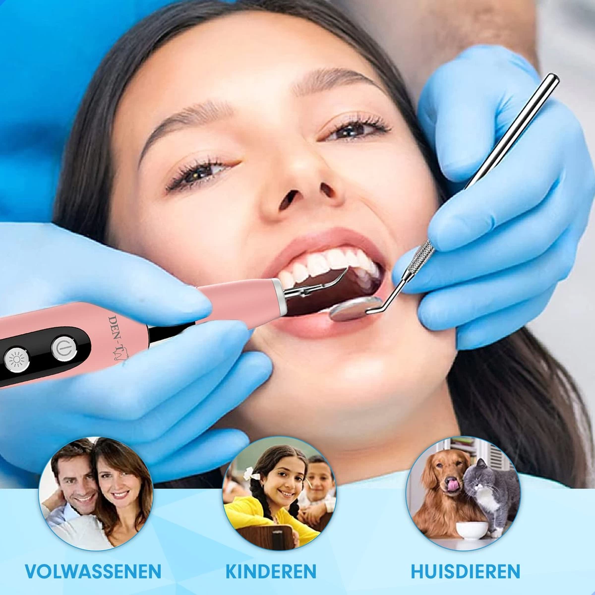 DEN-T® PRO U500 - Elektrische Sonische Tandsteen Verwijderaar - Roze - Afbeelding 4