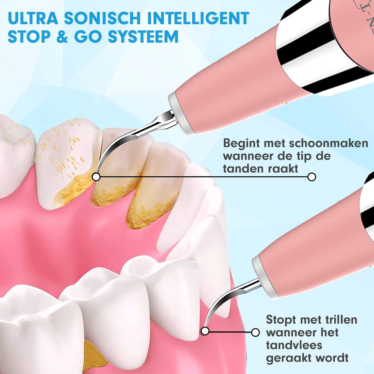 DEN-T® PRO U500 - Elektrische Sonische Tandsteen Verwijderaar - Roze - Afbeelding 10