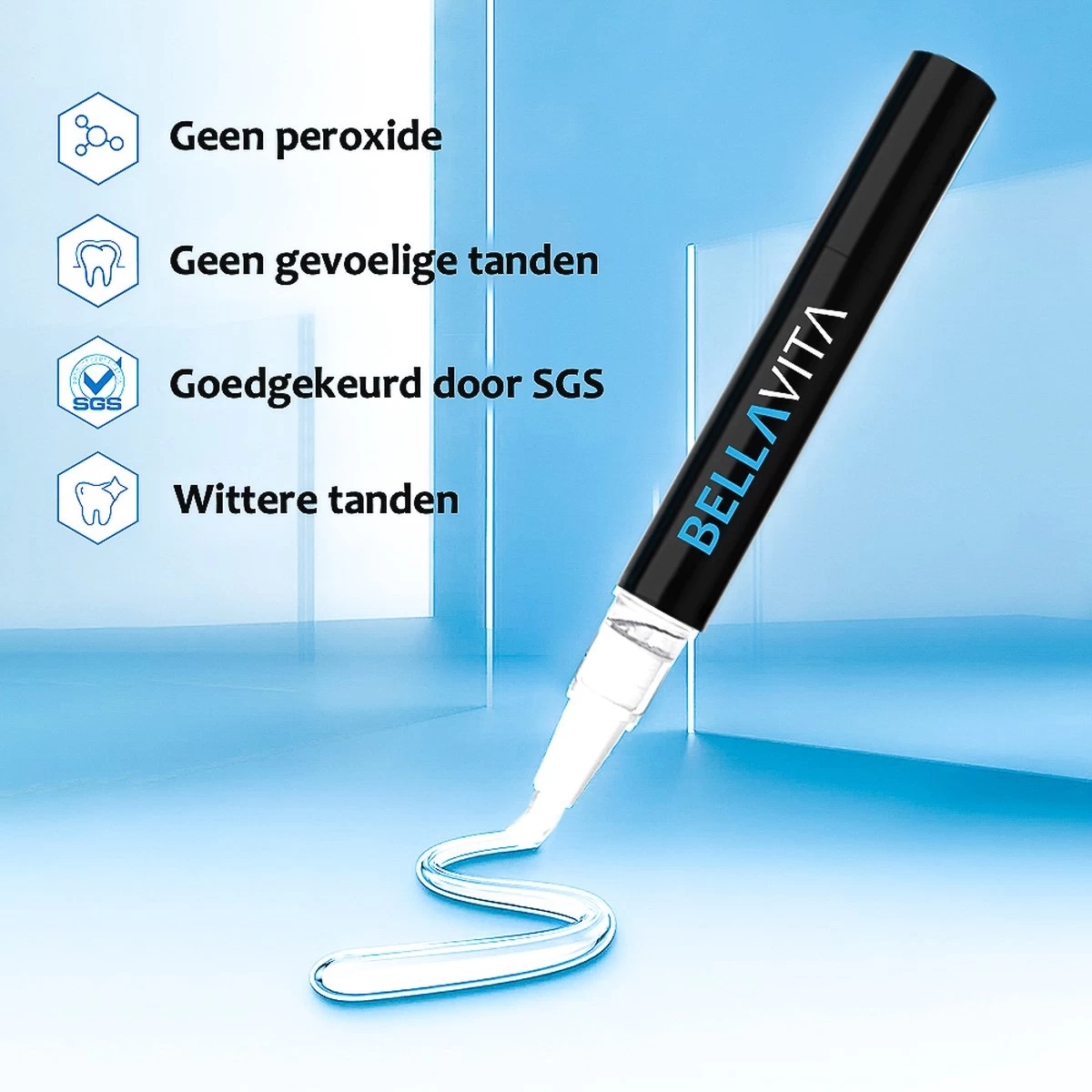 BELLAVITA Tandenbleekset - Tanden Bleken - Teeth Whitening Kit - Tandenblekers - 4 Gelpennen - Zonder Peroxide - 100% Natuurlijk - Witte Tanden - Afbeelding 5