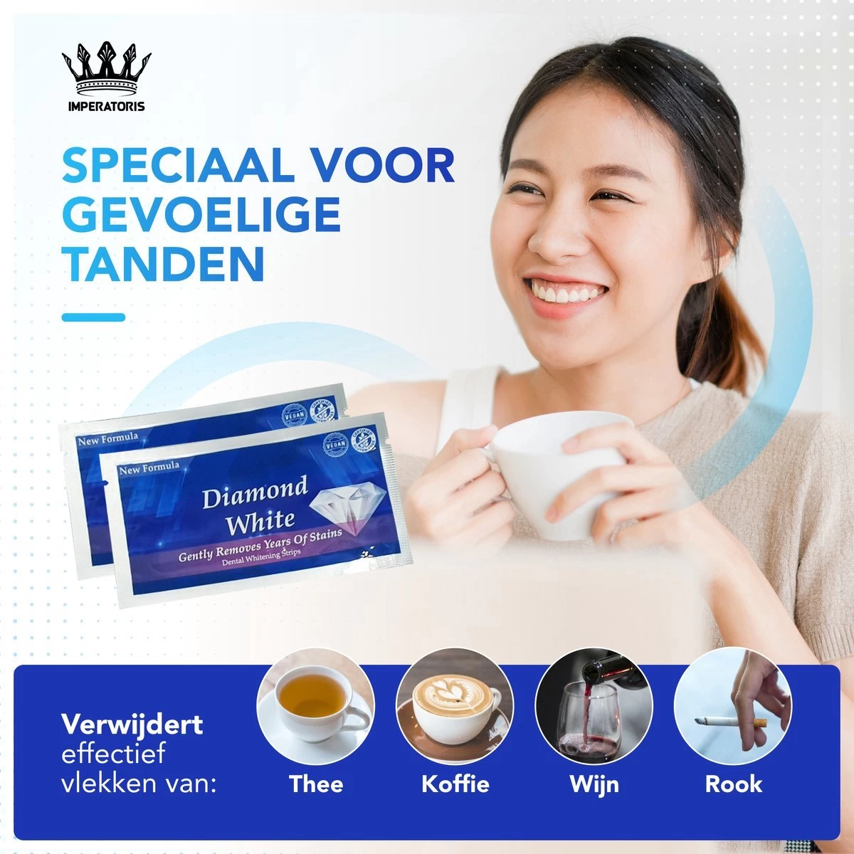 Imperatoris - Teeth Whitening Strips - 28x Strips - Zonder Peroxide (0%) - Tandenbleekset - Tanden Bleekstrips – Tanden Bleken - PAP+ - Afbeelding 6