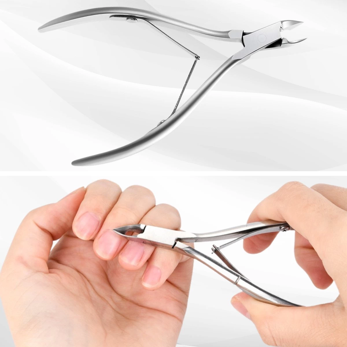 3 Delige Nagelriem Knipper Set - Cuticle Pusher Duwer Verwijderaar Trimmer Mesje - Bokkenpootje Nagels - Afbeelding 6